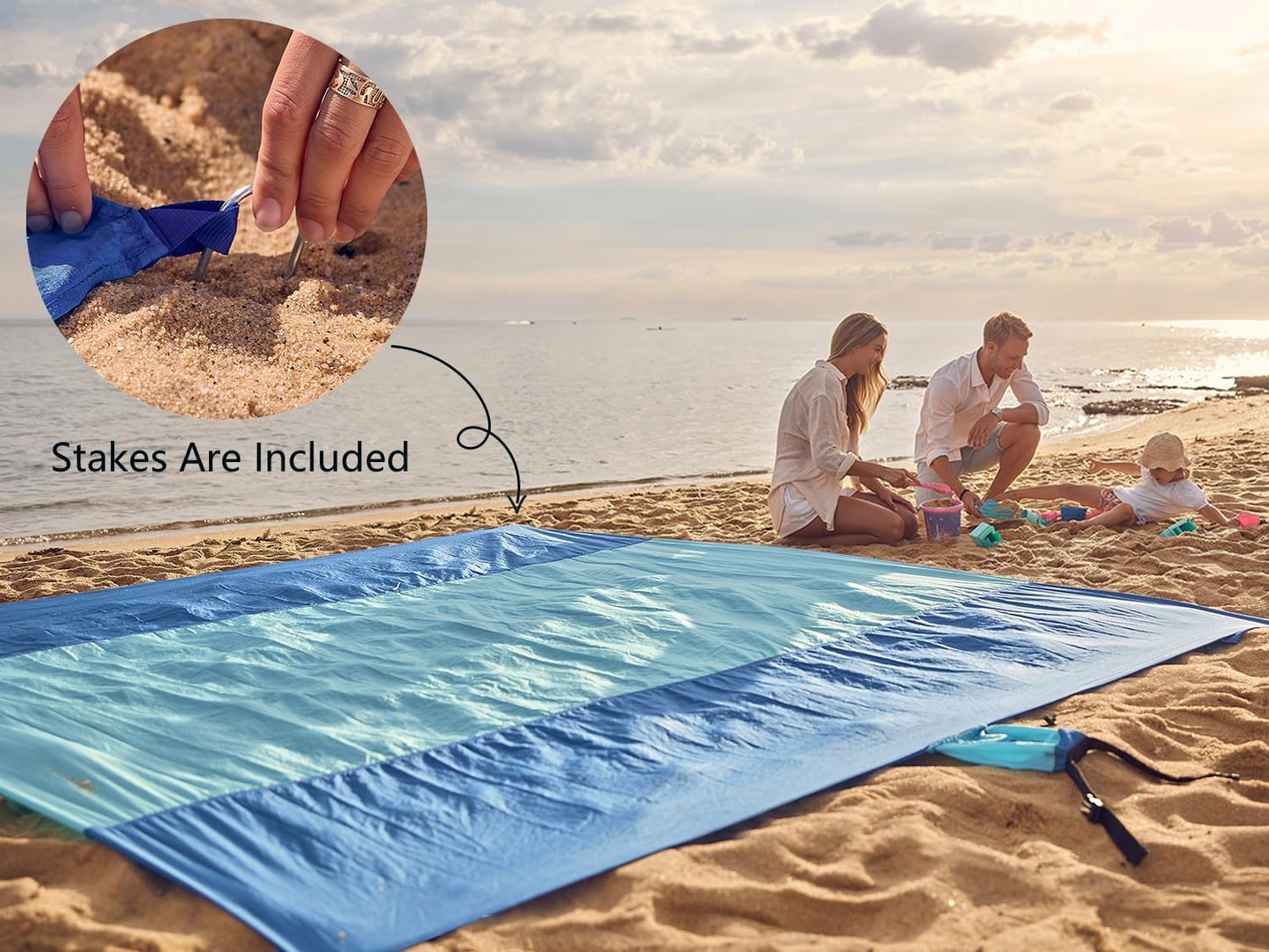 Beach Blanket - Sandproof Waterproof Extra Large Mat | Quick Drying for Vacation, Picnic & Camping