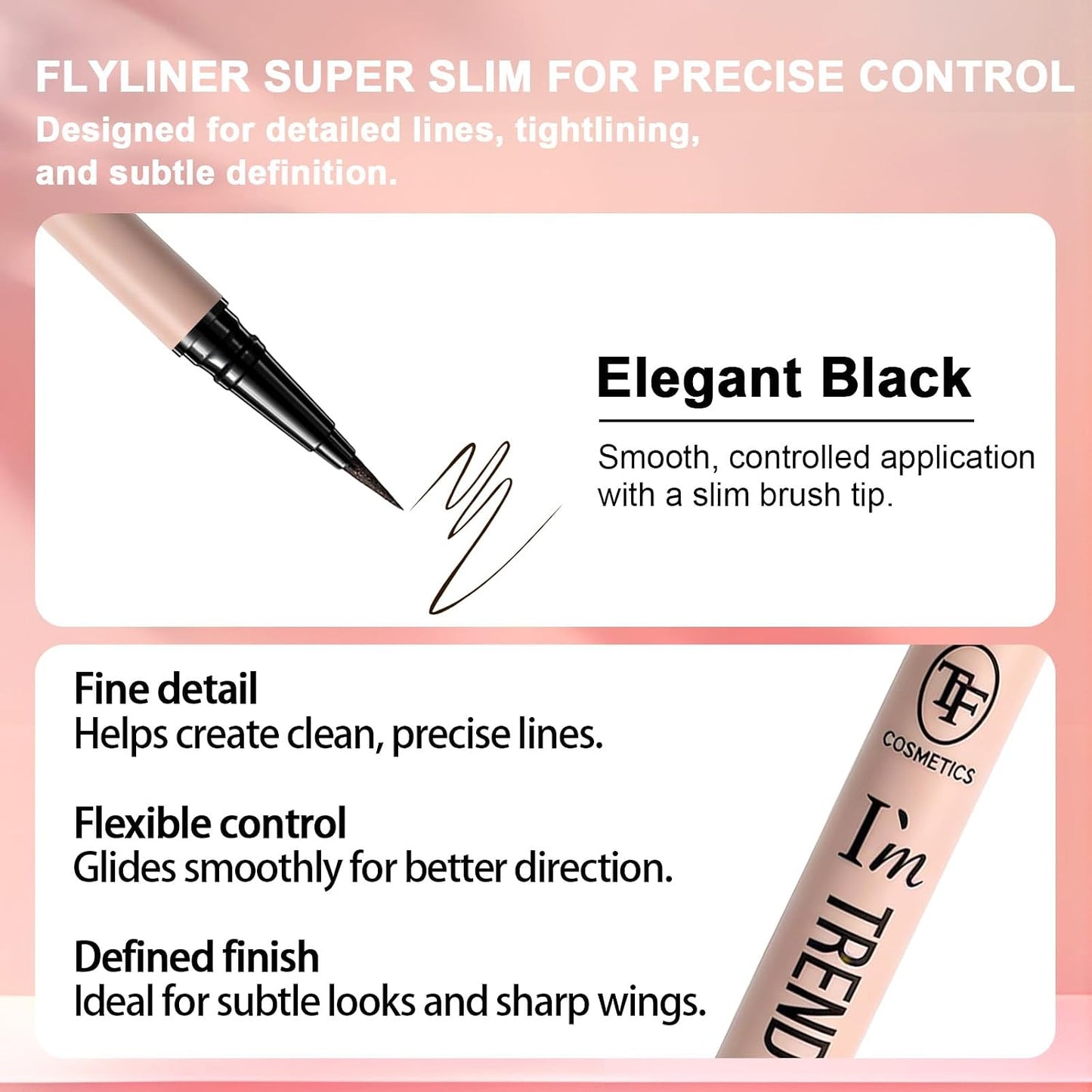 Vegan Waterproof Liquid Eyeliner Pen - Ultra Fine Tip for Precision Wing & Inner Corner | Quick-Dry, Smudge-Proof, 2-Pack Black