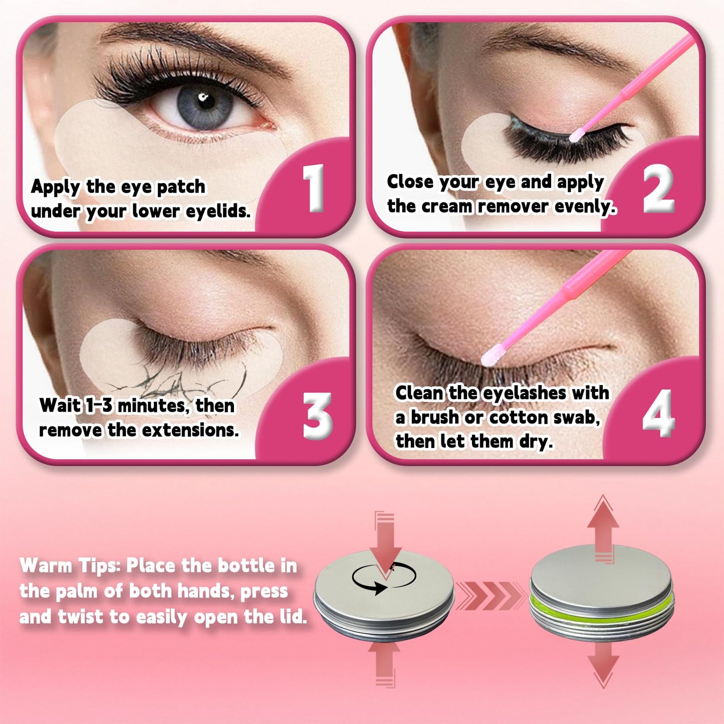 HAIOLORPRO Lash Extension Remover Kit - 30g Lash Glue Remover Cream, Eyelash Extension Remover, Gentle & Quick & Efficientfor Salon & Home Use