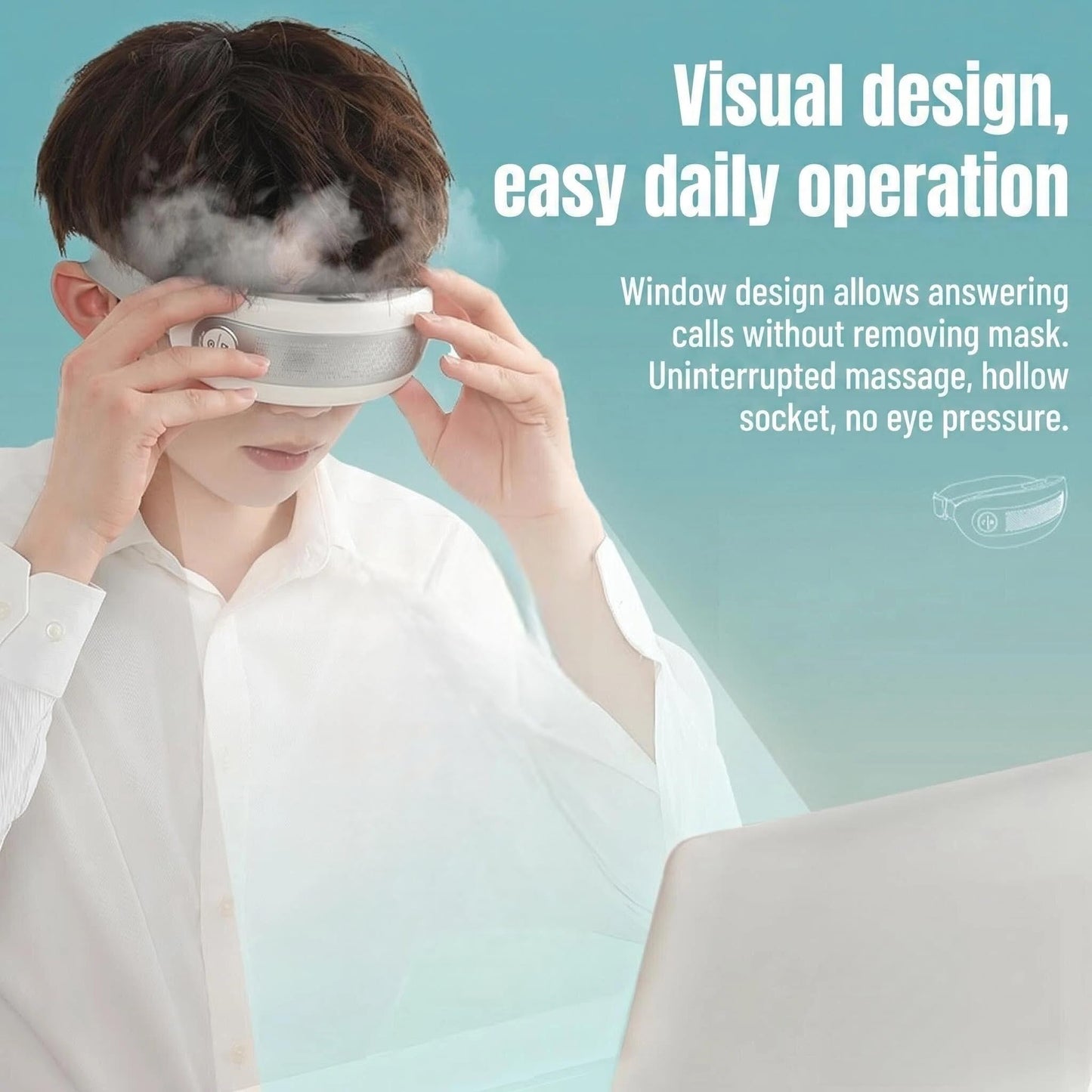 Steam Eye Therapy Mask, Eye Steamer for Dry Eye, Eye Massager with Steam Eye Therapy, Gift