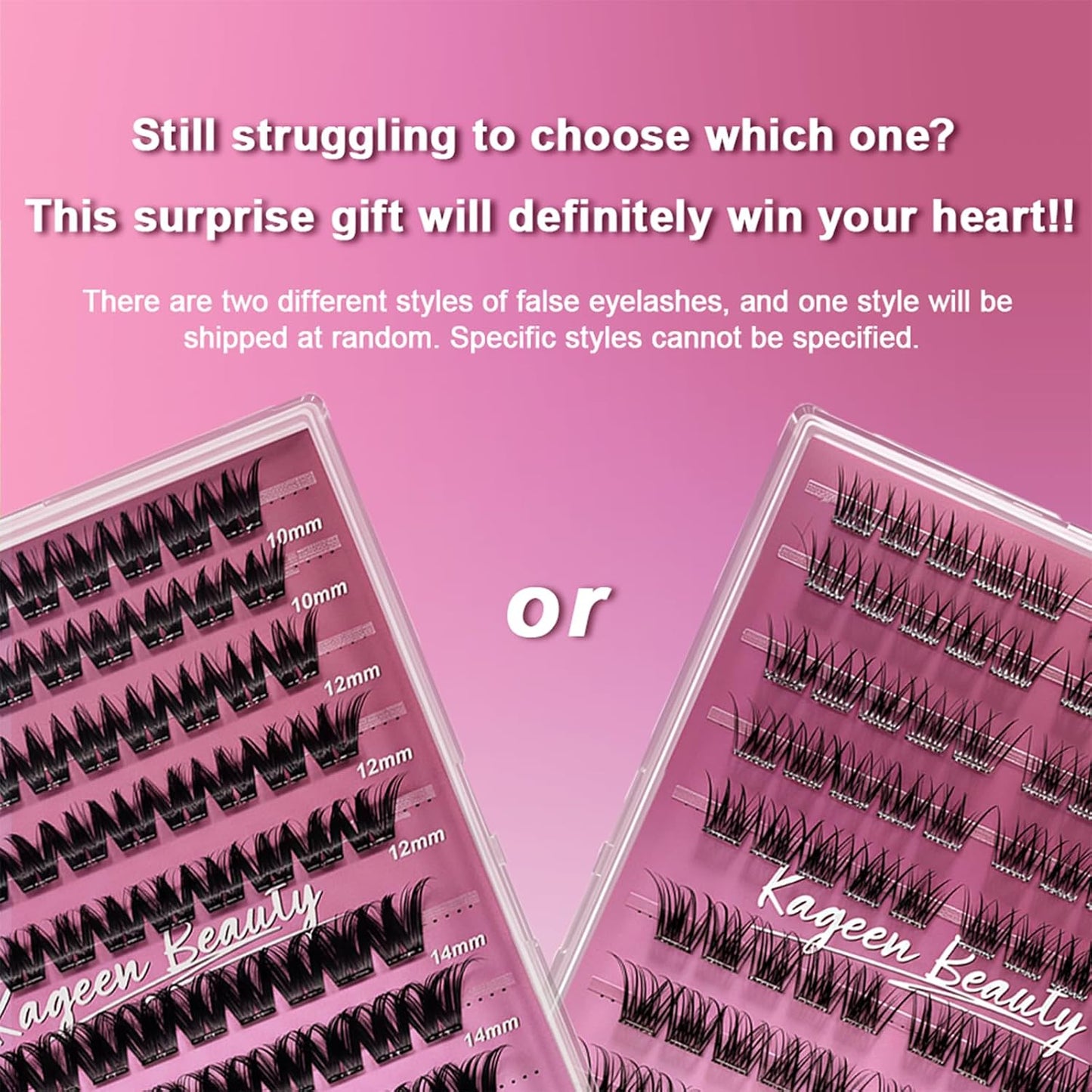 Self-Adhesive False Eyelashes - 100 Clusters for Natural Look | Fluffy, Lightweight, Thick Curled (10-16mm)