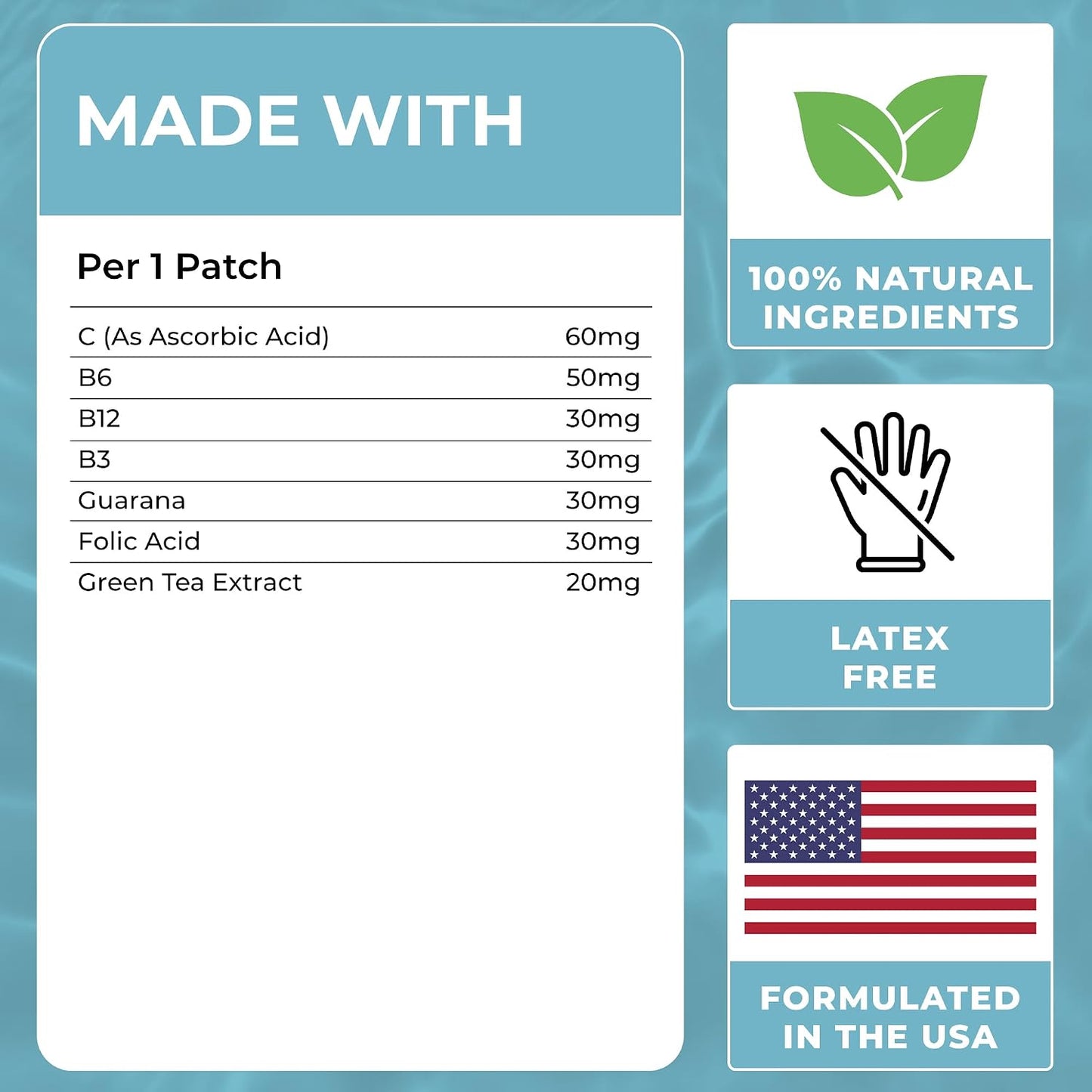 B12 Firming Patches - Natural Energy & Focus Support | Pack of 60