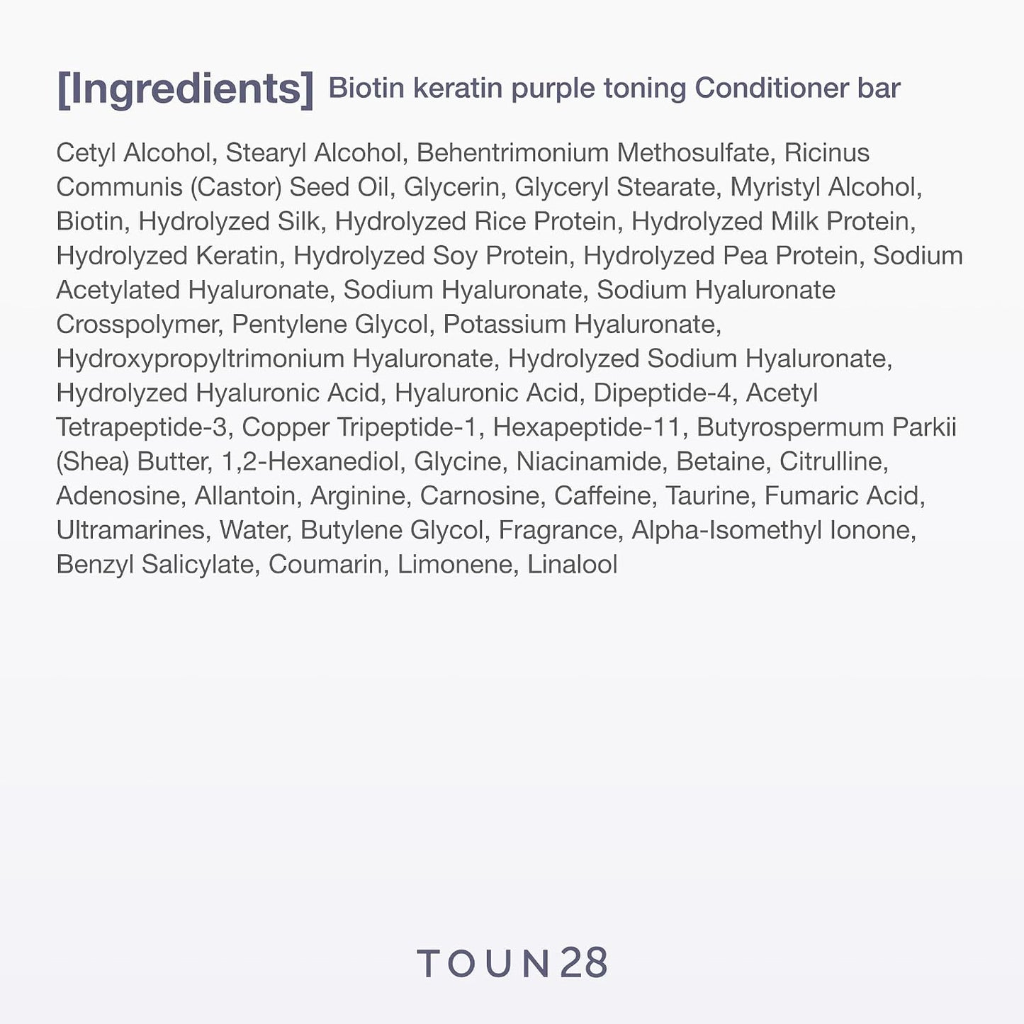 Biotin Keratin Purple Toning Treatment Bar - Solid Conditioner for Blonde & Gray Hair | 70g / 2.47 oz