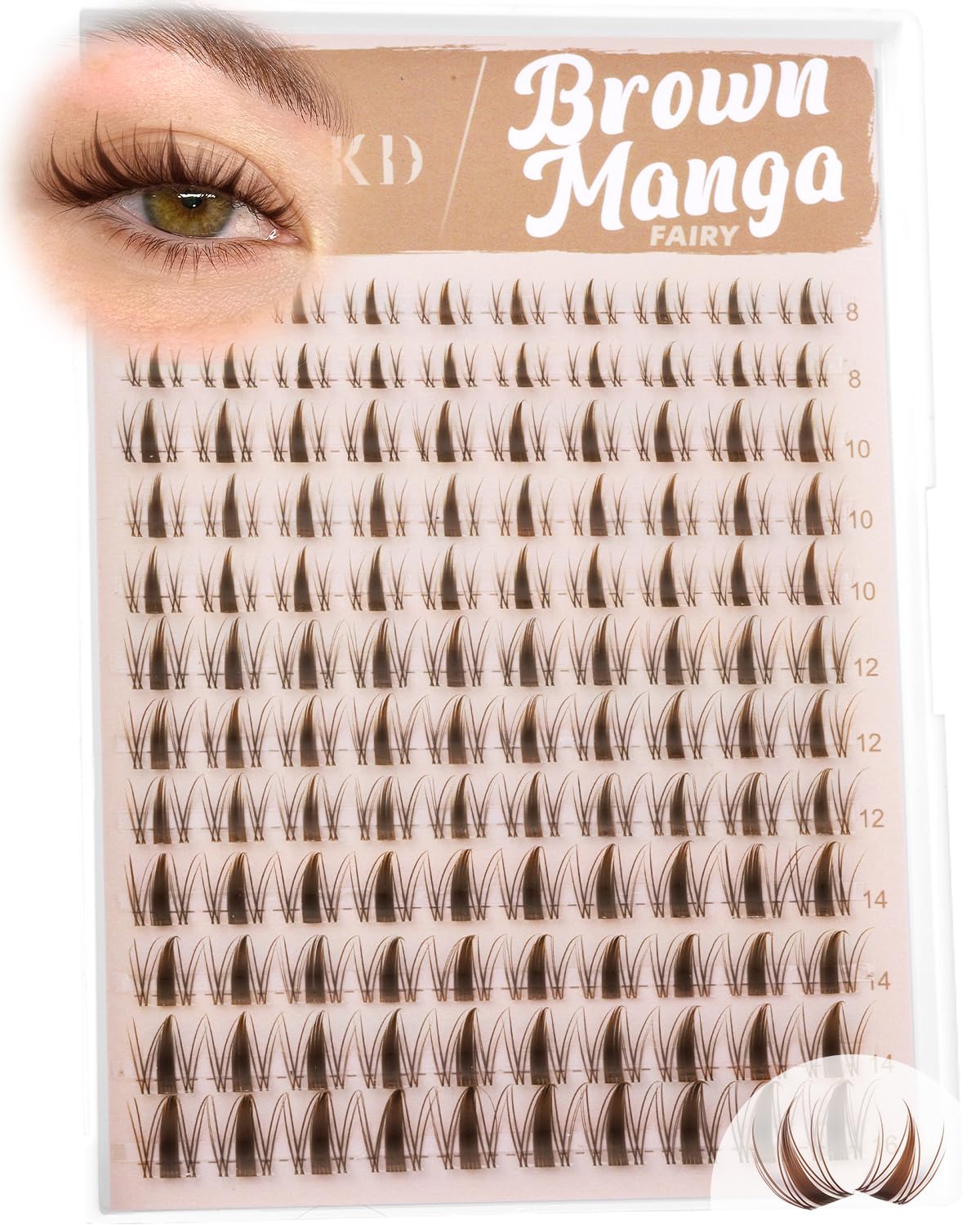 Manga Lash Clusters - Wispy Spiky Eyelash Extensions | C Curly Fairy Style, 8-16MM for DIY Beginners