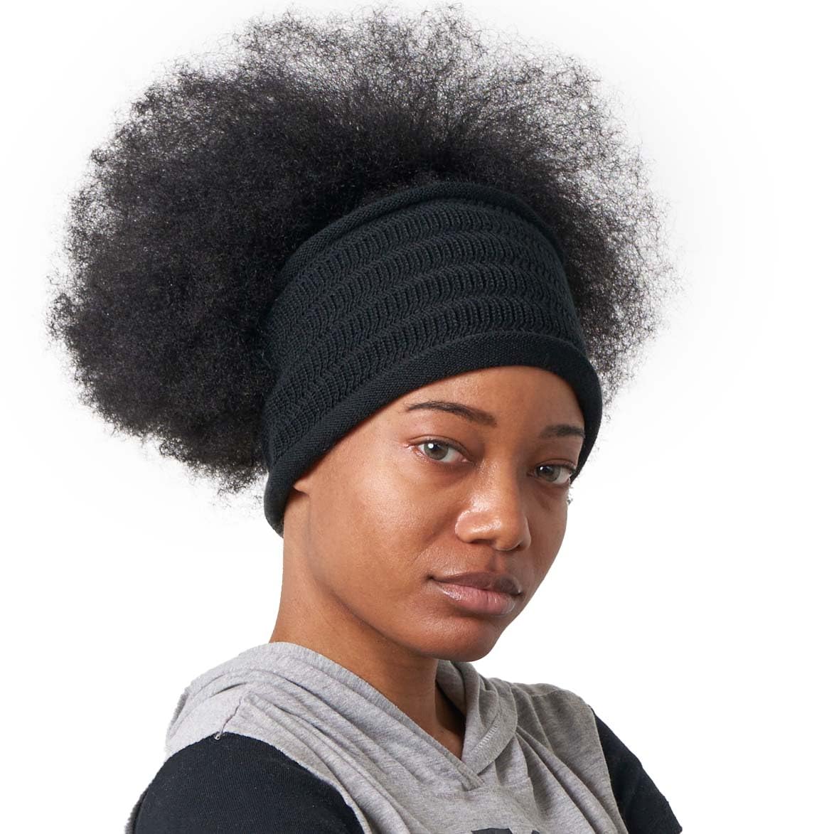Knit Headband - Boho Bandeau Hair Wrap for Women & Men | Cotton-Blend, Deodorizing, Black