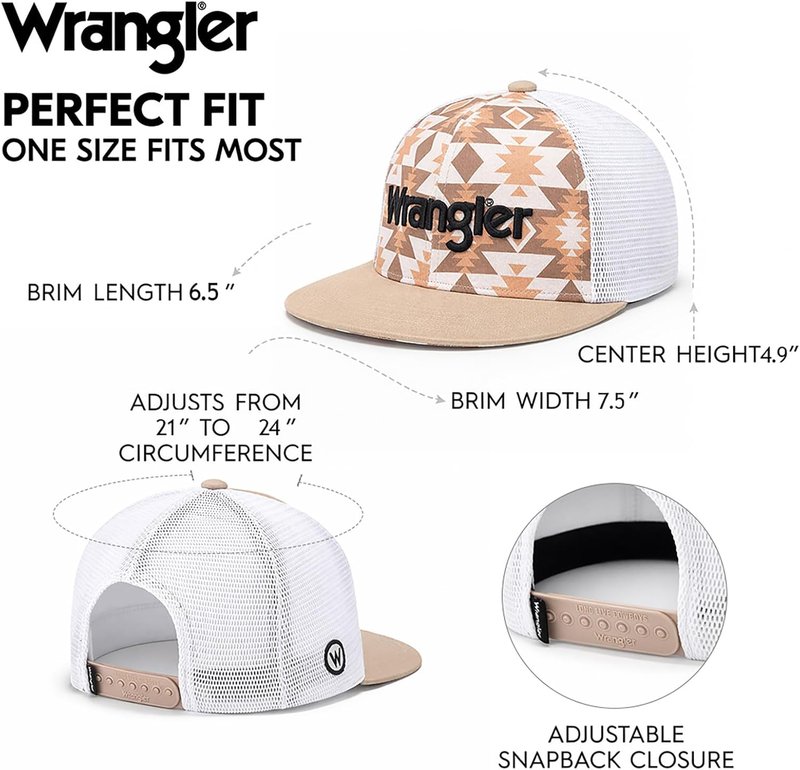 Montana West Snapback Hat 2-Pack | Breathable Mesh Back Trucker Caps with 7-Panel Adjustable Fit