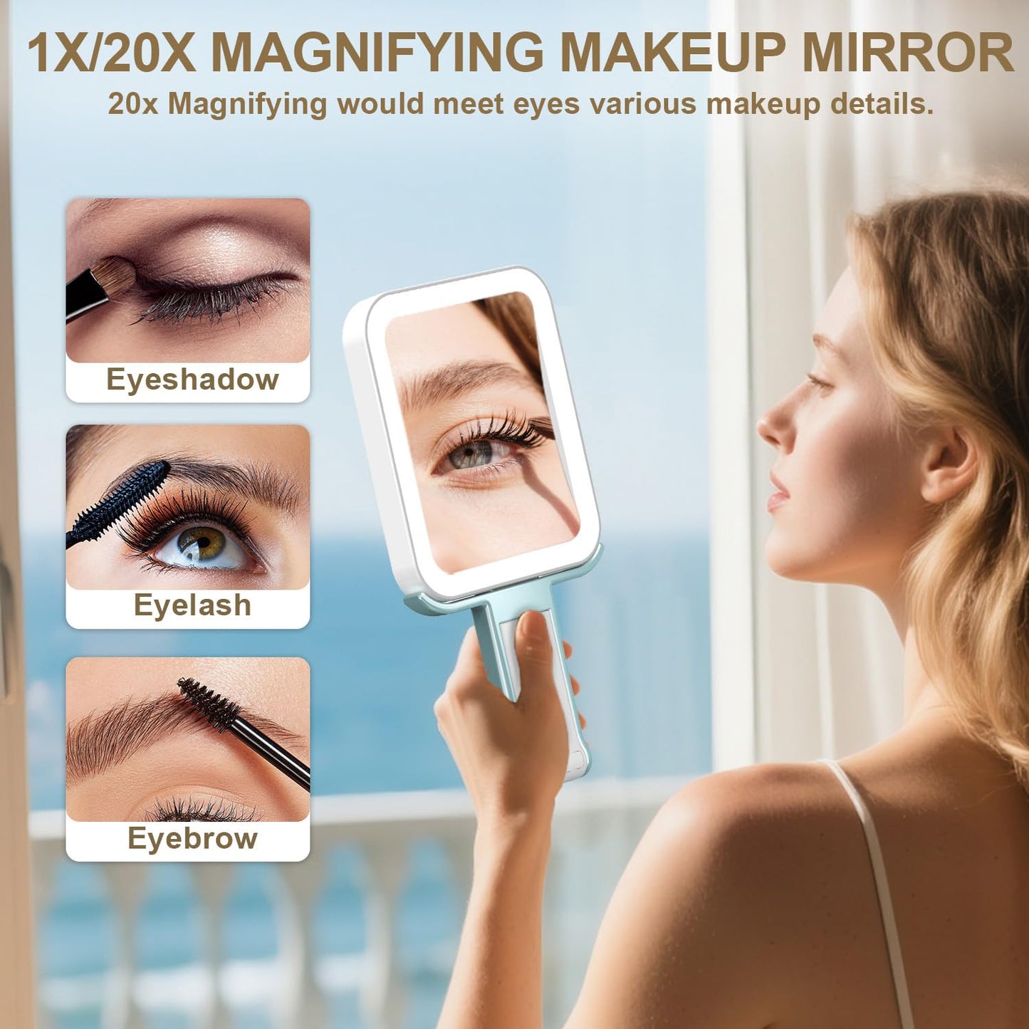 Mocado 20X/1X Magnifying Mirror with Light Travel Makeup Mirror with Lights