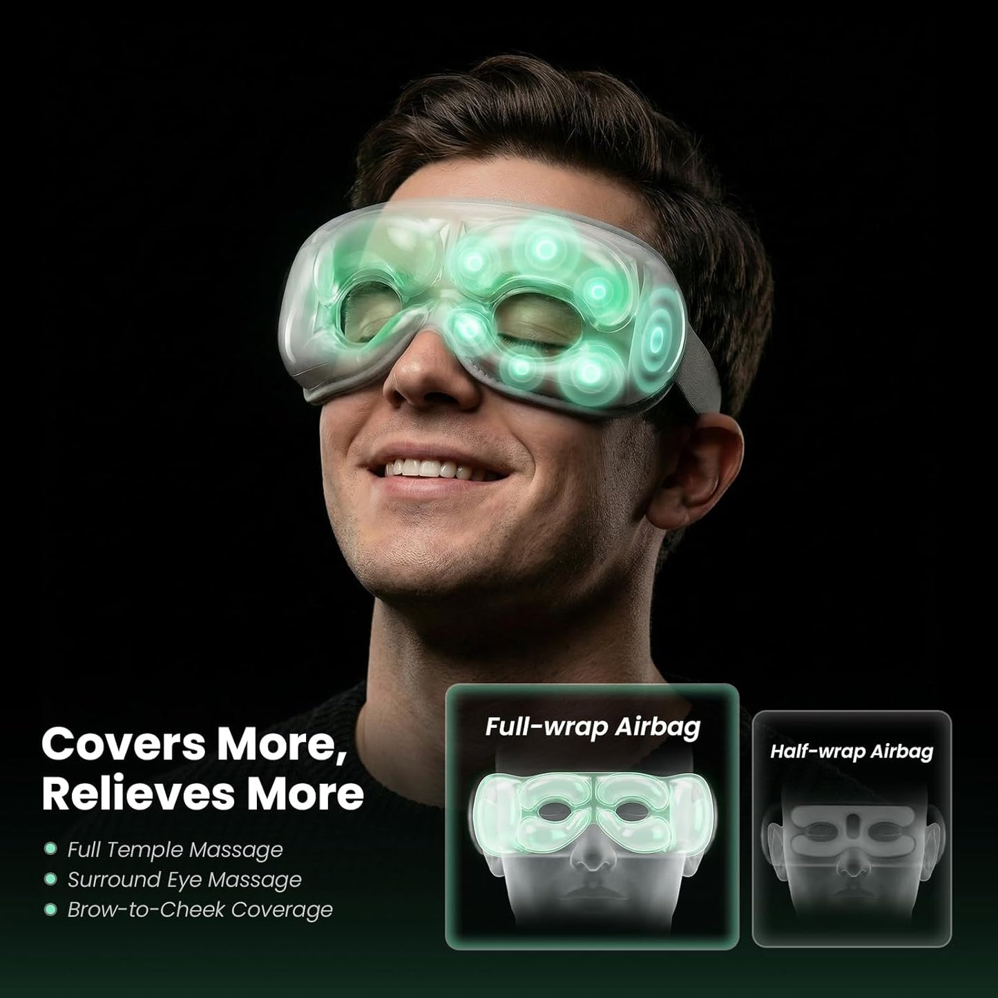 Eye Massager with Heat & Cooling | EyeOasis 3 Heated Mask for Dry Eyes, Migraines & Headaches Relief - FSA-HSA Eligible