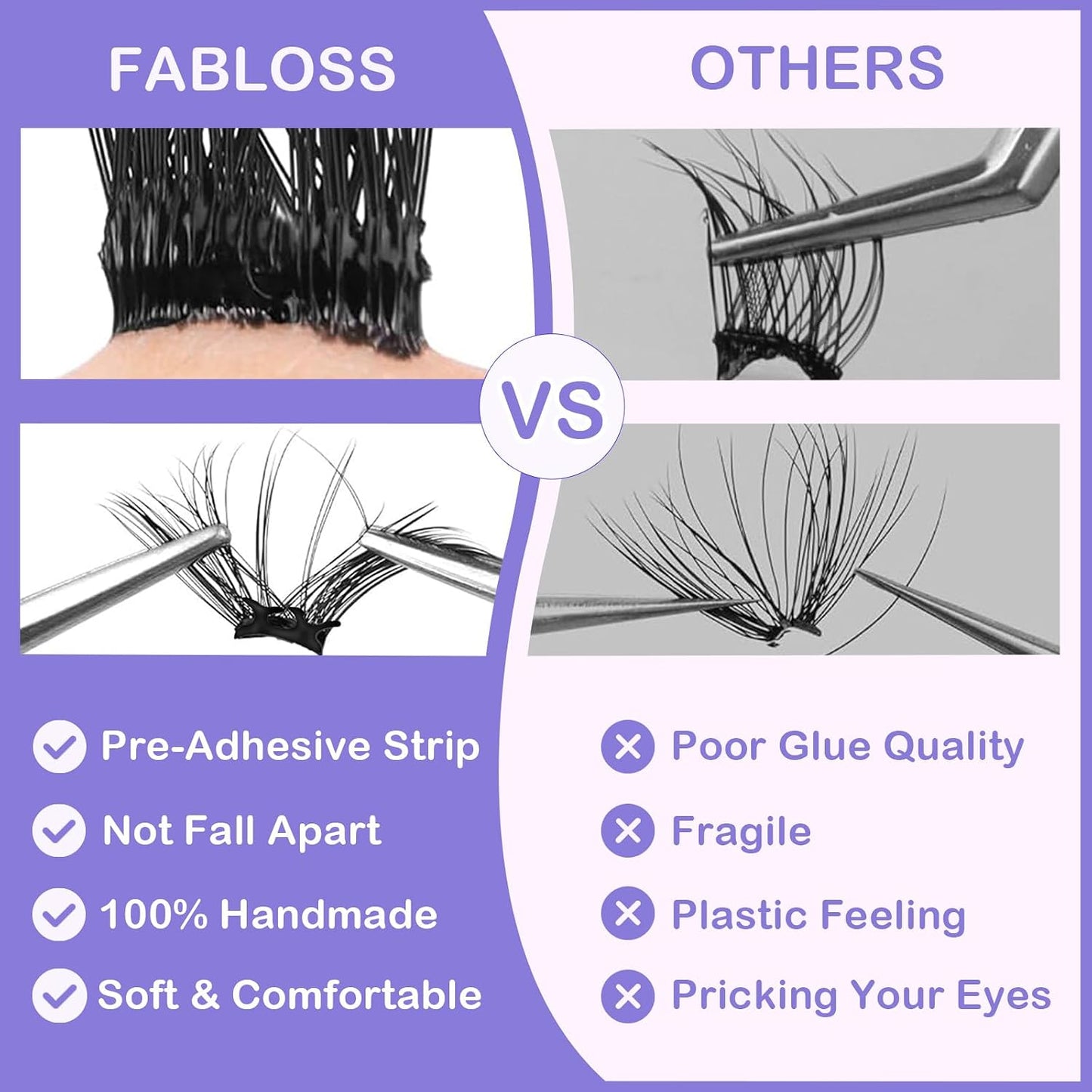 Self-Adhesive Eyelash Clusters – 40 Pcs Thick Volume Lashes | Pre-Glued, No Residue, 14-16MM