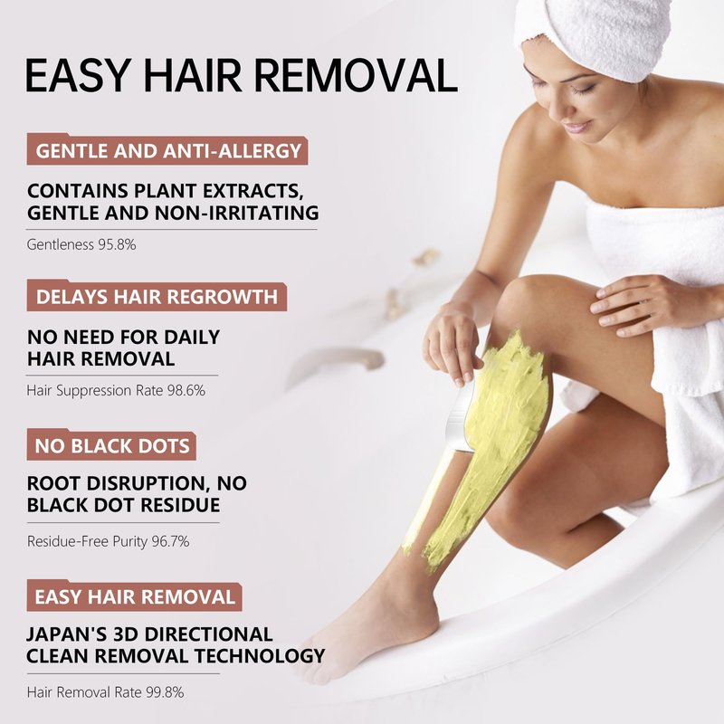 VGO Painless Hair Removal Lotion for Women & Men - For Unwanted Hair, All Skin Types, White, 4.02 oz