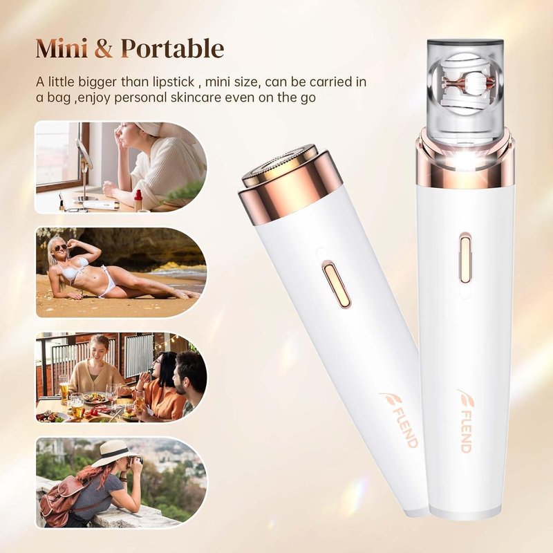 Epilator for Women, 2-in-1 Facial Hair Removal Epilator, Painless Designed Hair Remover with Built-in LED Light for Precision, Smooth Glide Hair Remover for Women Face Lips Chin Peach Fuzz