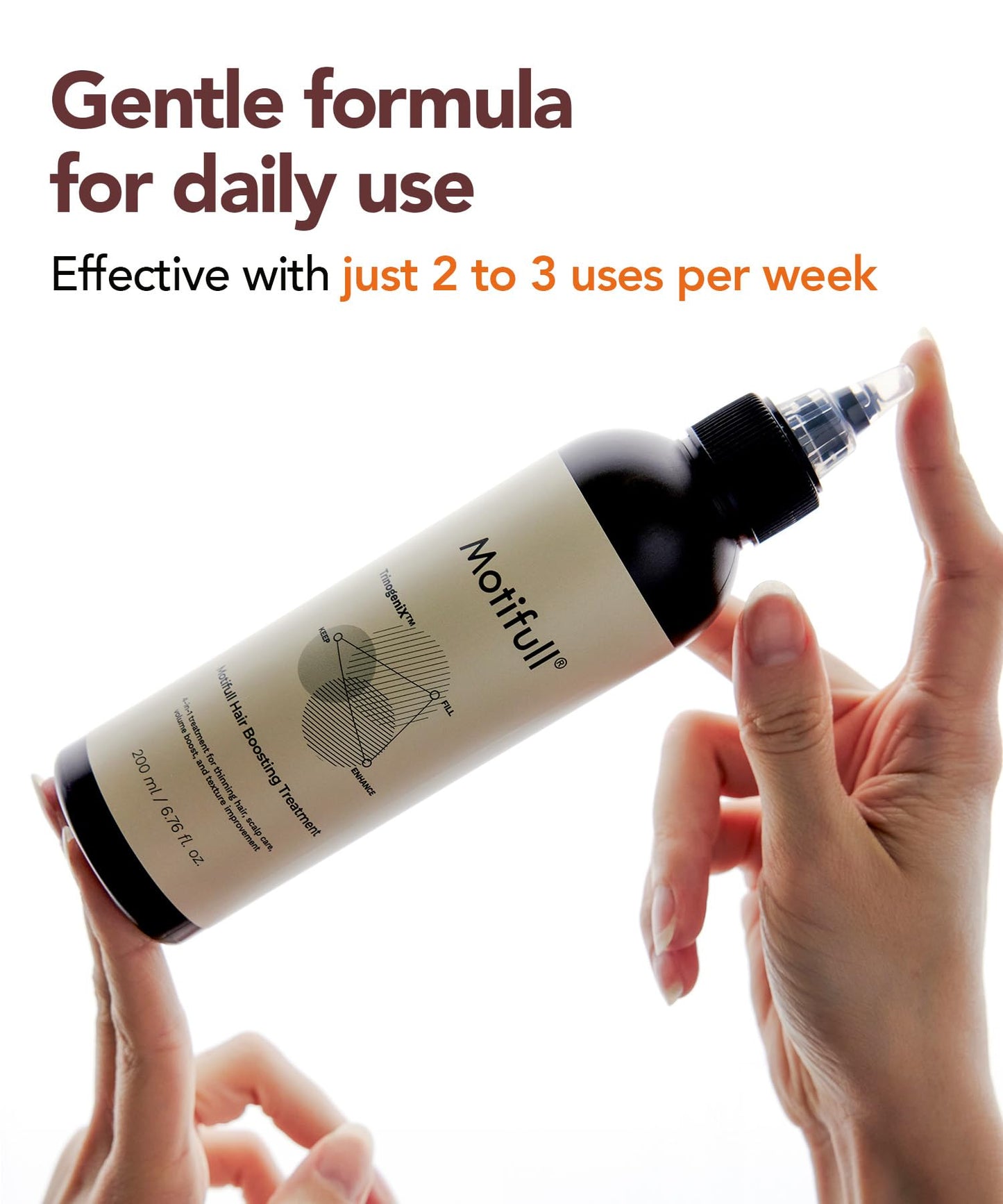 Motifull Hair Boosting Treatment | Biotin, Caffeine & TrinogeniX Formula for Fine Hair | Visibly Fuller-Looking Hair & Nourishing Scalp Treatment (6.76 fl oz)