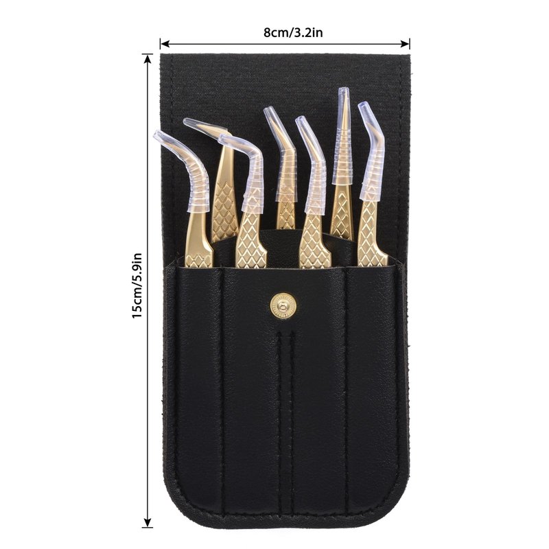 Eyelash Tweezers for Lash Extensions (Set of 7), Professional Lash Extension Tweezers Kit, Lash Tweezers for Mega Volume, Isolation & Classic False Lashes, Lash Artist Supplies