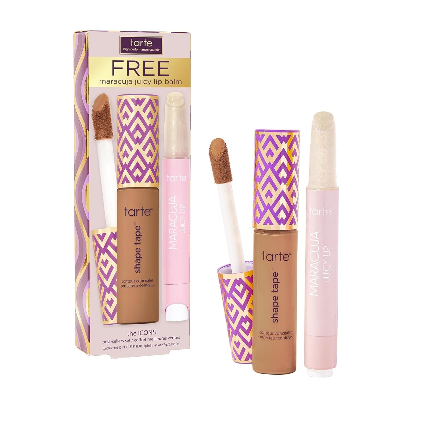 Tarte Shape Tape Concealer & Maracuja Juicy Lip Duo - Full Coverage for Dark Circles & Hydrating Lip Balm