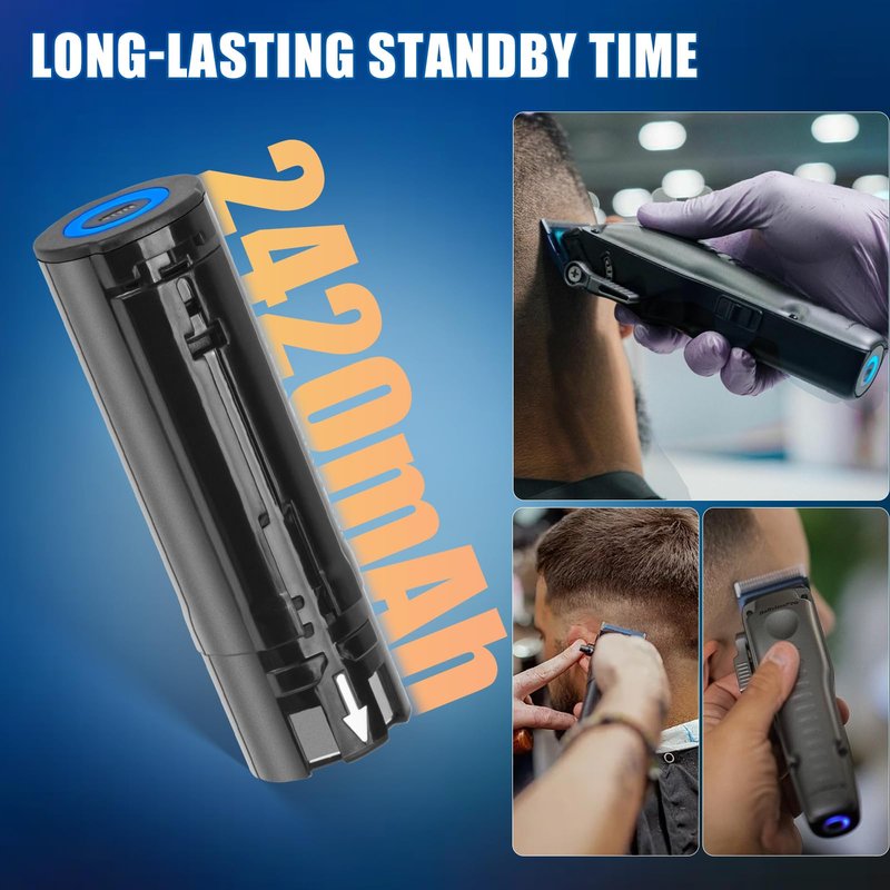 CBQ FXBB24 Battery Replacement for BaBylissPRO FXONE Trimmers & Cordless Clippers with LED Indicator 4-Hour Runtime Universal Snap-in Li-ion Battery