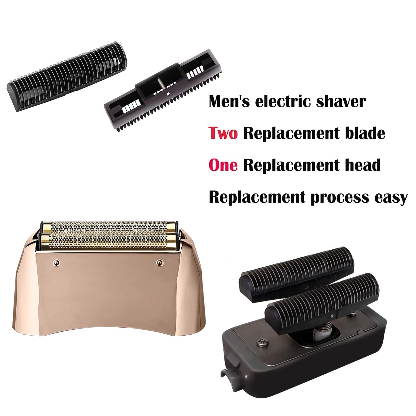 2 Pack Pro Shaver Replacement Foil and Cutters Compatible with andis 17220/17230 Shaver ProFoil Lithium Replacement