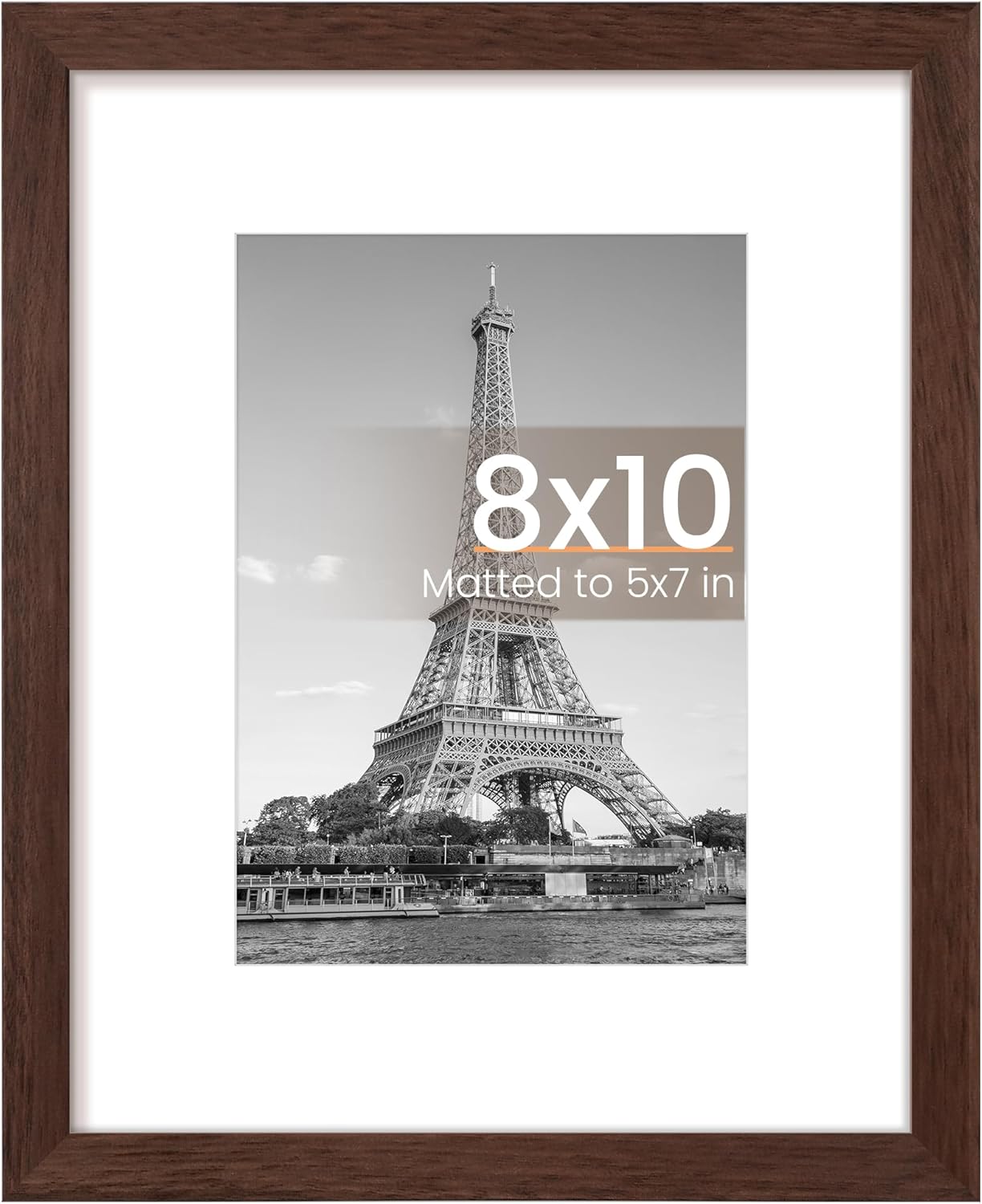 Upsimples 11x14 Picture Frame - Display 8x10 Photos with Mat or 11x14 Without Mat | Black Wall Hanging Frame