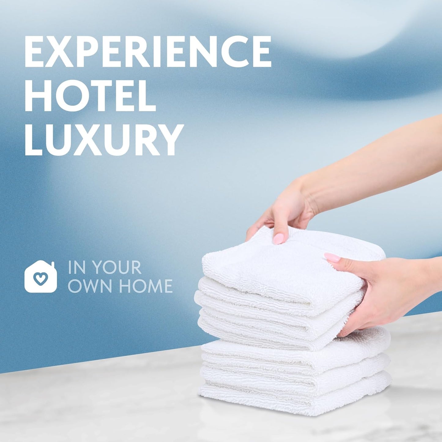 Luxury Cotton Washcloths - Soft 650 GSM Turkish Cotton | 13x13 Inch | 12 Pack for Spa & Bathroom Use