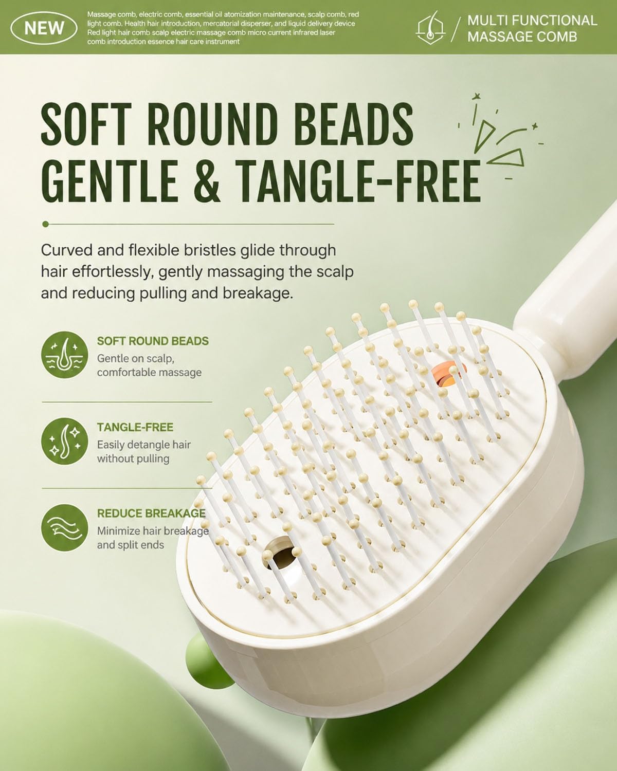 Electric Spray Air Cushion Massage Comb, 5 in 1 Mist Brush for Hair Spa