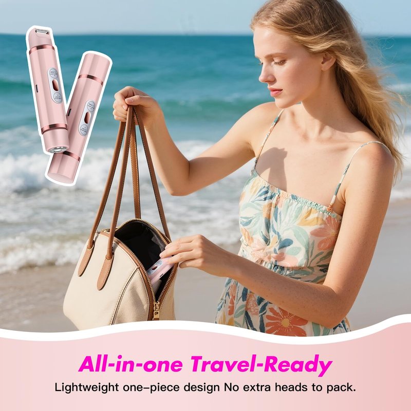 Zyrenix Electric Bikini Trimmer for Women, Dual-Head Rechargeable Razors for Women, IPX7 Waterproof Easy-to-Clean Wet & Dry Hair Removal for Bikini Line, Face, Underarm, Leg & Body (Pink)