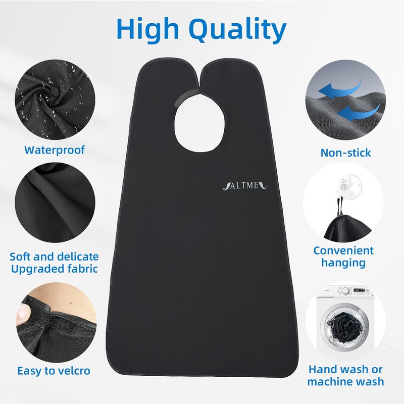 IALTMEI Beard Bib, Non-Stick Beard Apron, Waterproof Beard Trimming Catcher, Breathable Beard Catcher for Shaving, Premium Beard Accessories for Men, Gifts for Men Husband Boyfriend