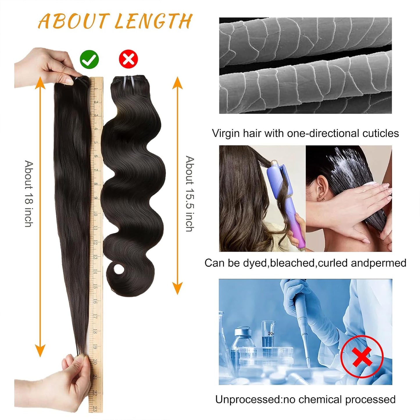 14A Brazilian Body Wave Bundles - 100% Real Virgin Human Hair Extensions | Natural Color, 22, 24, 26 Inch