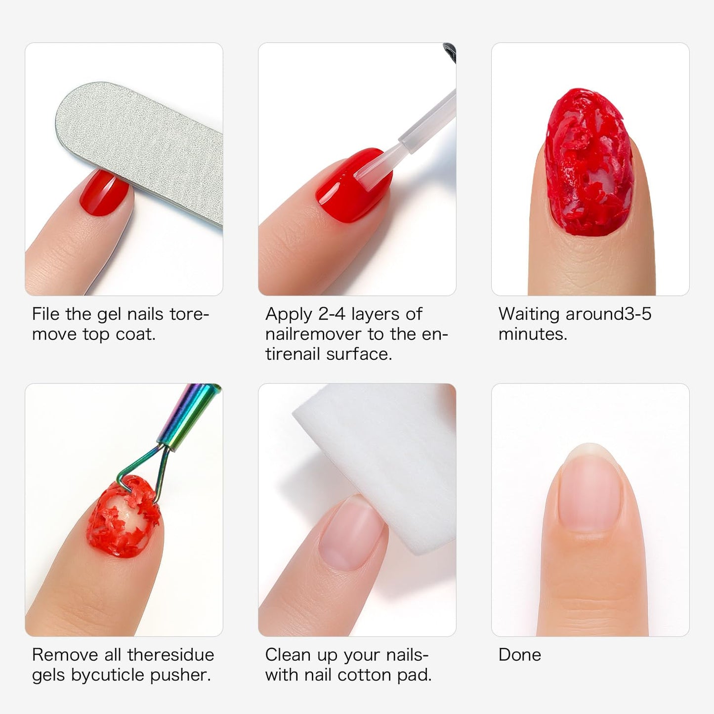 Gel Nail Polish Remover - Acetone-Free Formula for Quick 2-5 Min Removal | 15ml (0.5 fl oz)
