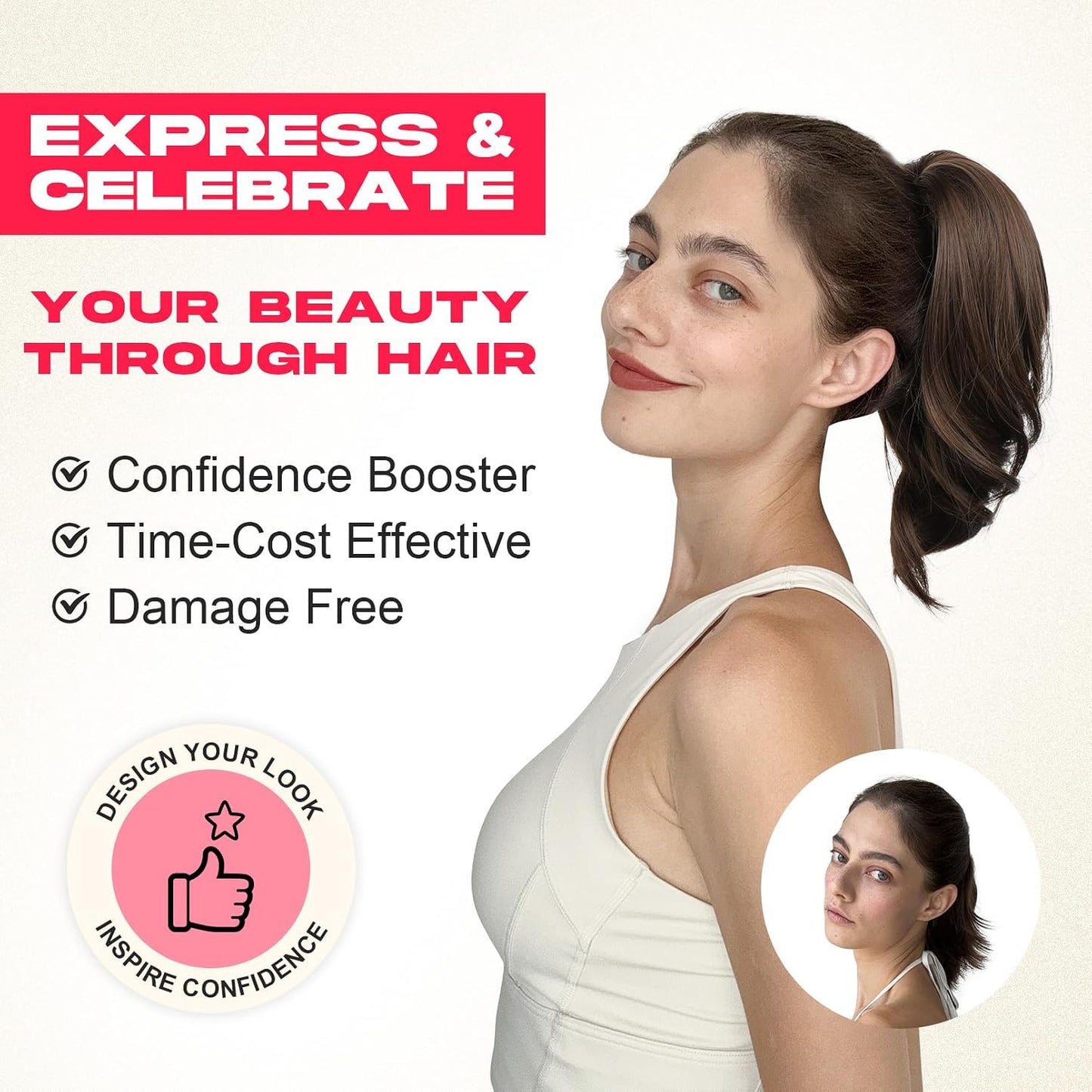 Ponytail Extension - 12" Claw Clip In Natural Wave Hair Piece for Women | Light Blonde