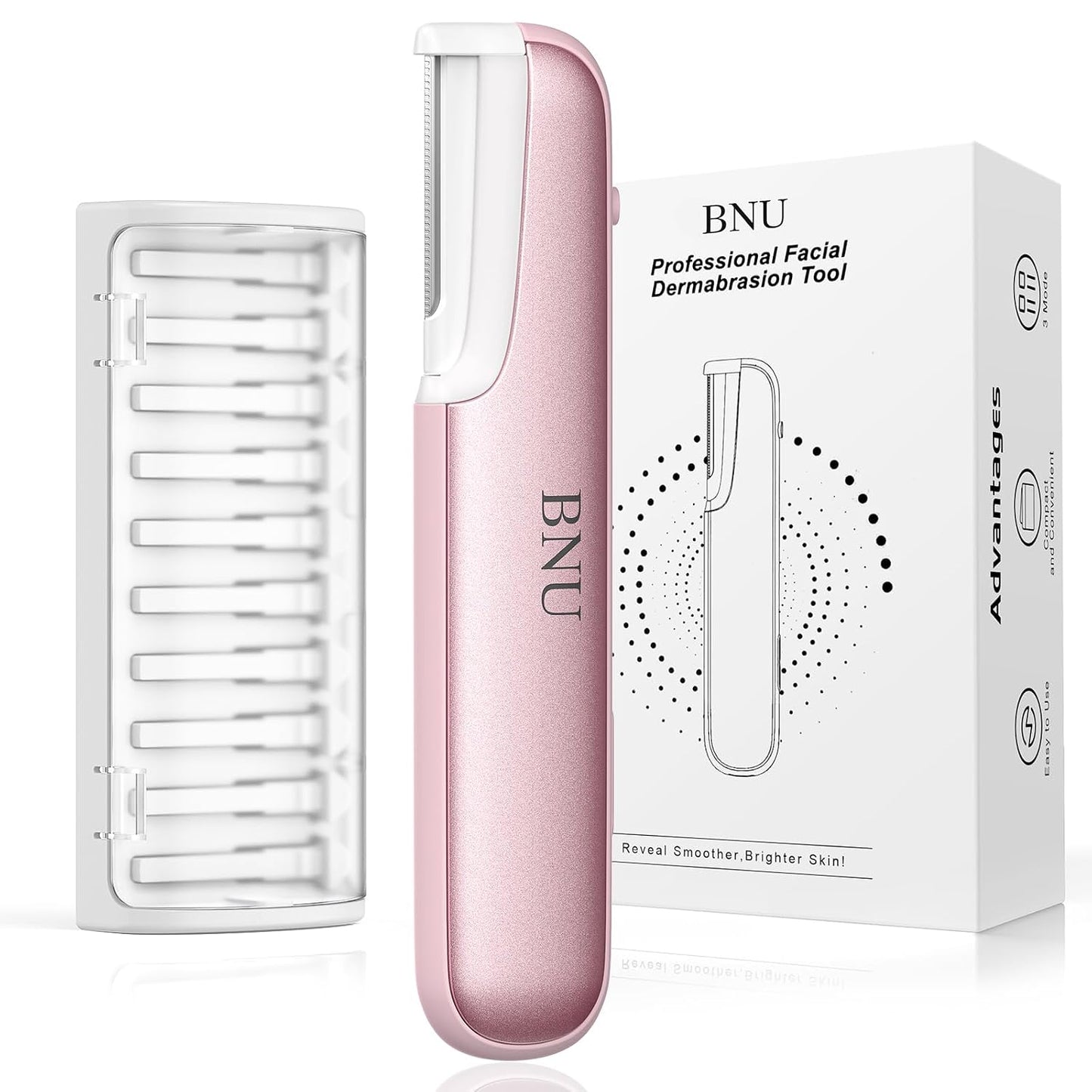 Dermaplane Razor for Women - Face Exfoliation Tool with 10 Replaceable Blades | Green