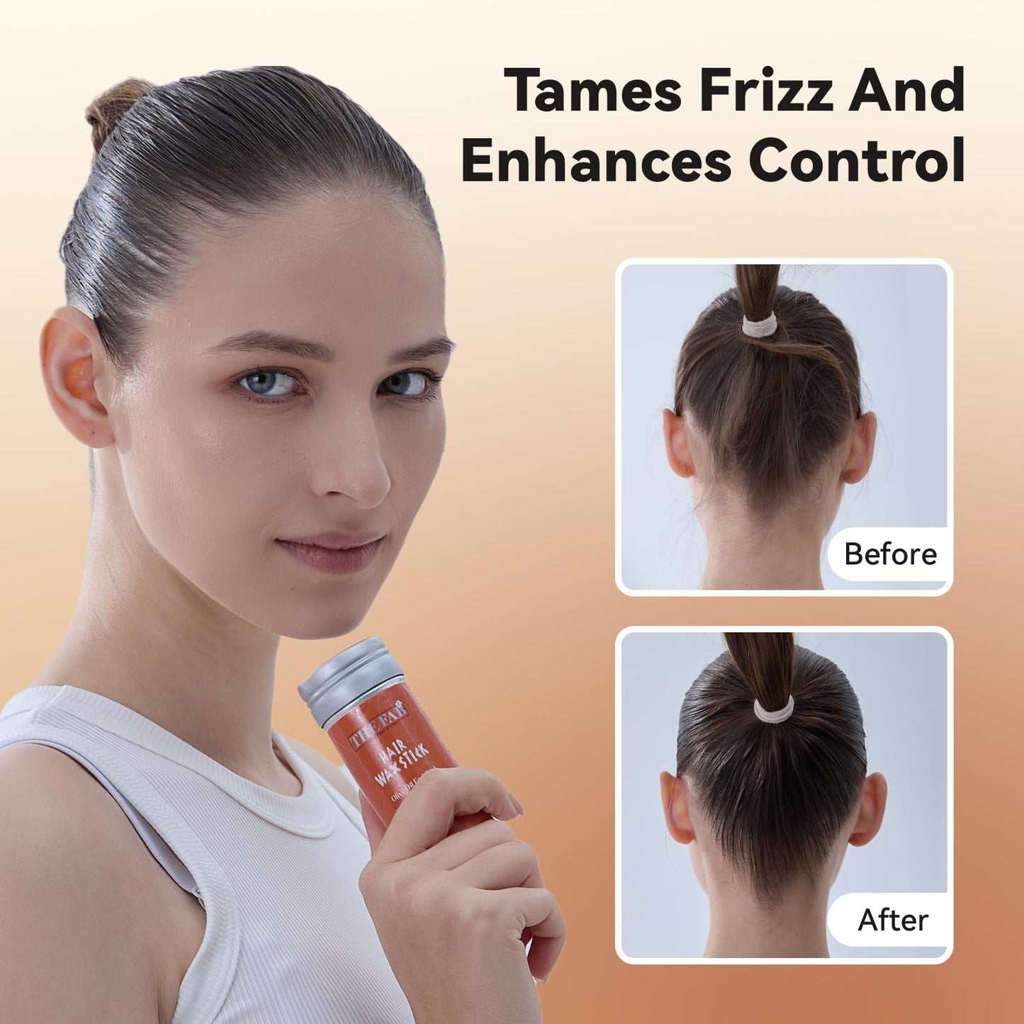 The Fab Hair Wax Stick for Women No Residue Scent Free Wax Stick for Hair Bun Maker –Tame Flyways, Non-Greasy Anti Frizz, All Day Hold, Pomade Edge Control Hair Stick Wax for Women & Kids