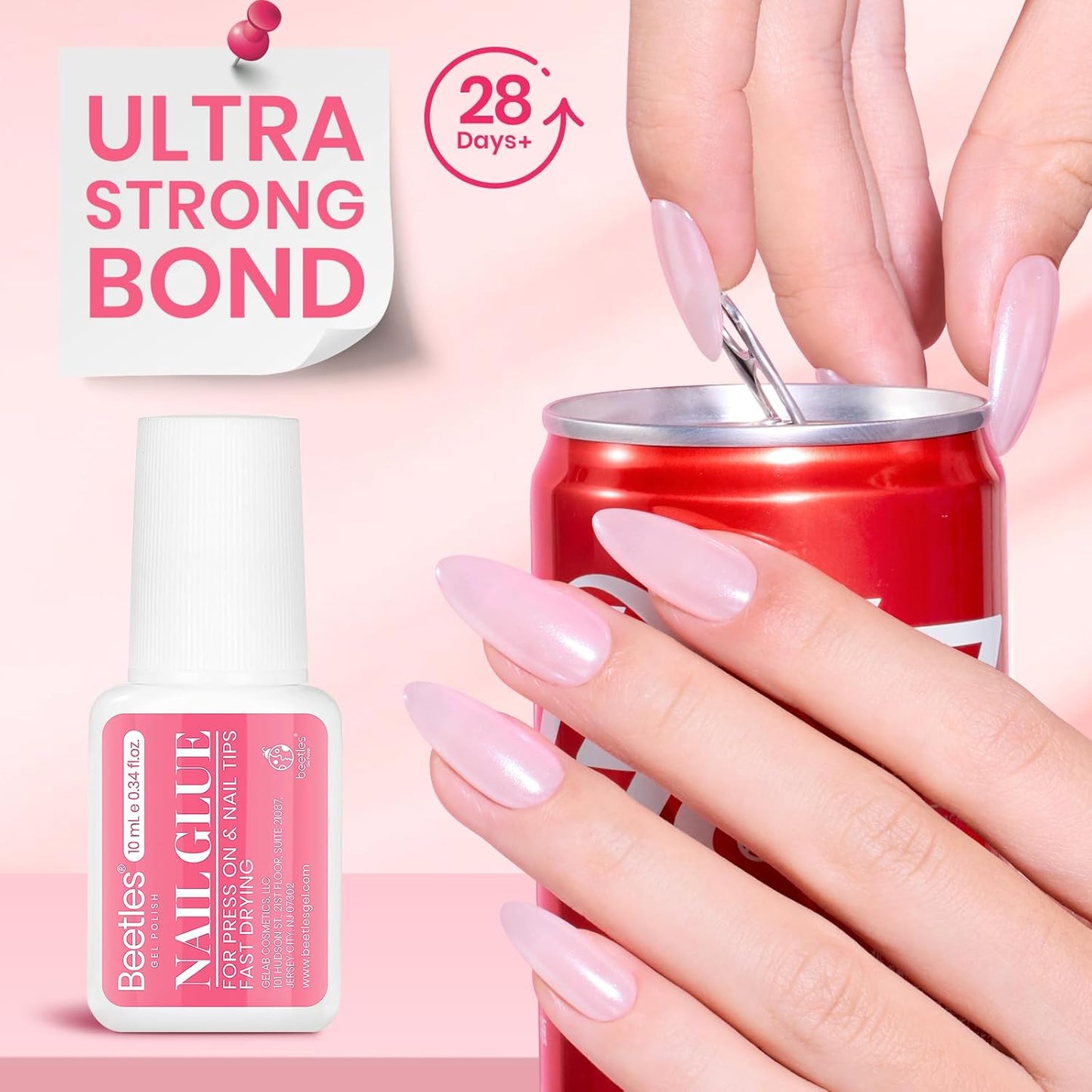 Beetles 10ML Super Strong Nail Glue - No UV Light Needed for Press-On & Acrylic Nails | Long-Lasting Bond for DIY Home Use