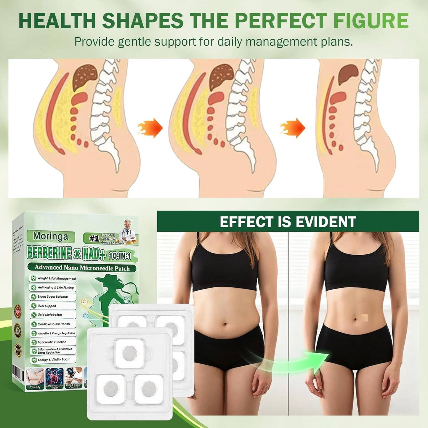 Moringa Patches - 10-in-1 Nano Microdart Patches for Natural Skin Care | 3 Boxes