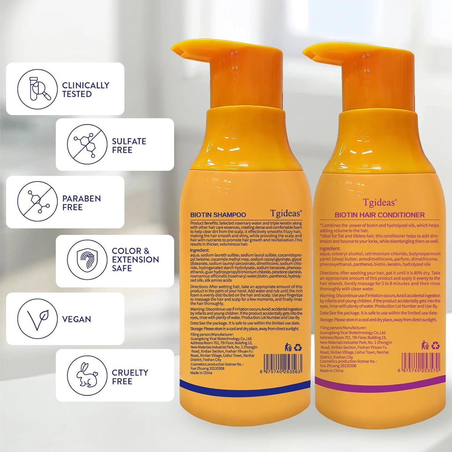 Anti-Thinning Biotin Shampoo & Conditioner Set | Thickening & Strengthening for Hair Loss - 13.53 fl. oz x 2