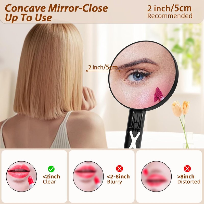 Double-Sided 40X/5X Magnifying Mirror - Precision Makeup & Travel-Friendly Design | Handheld & Table Stand