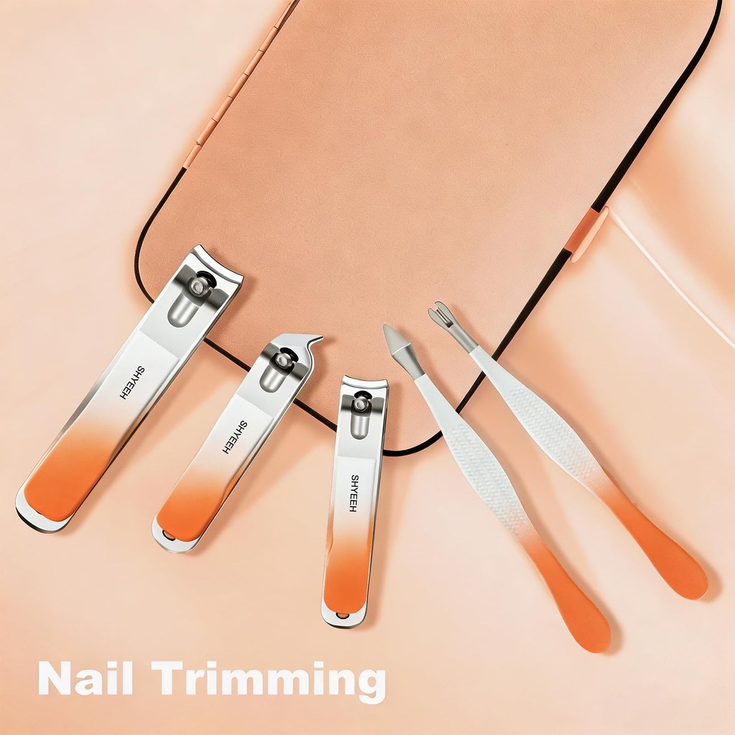 Manicure Set, 10 pcs High-Carbon Steel Nail Clippers Set, Portable Mini Manicure and Pedicure Kit, Travel Grooming Nail Kit with Leather Bag for Men and Women