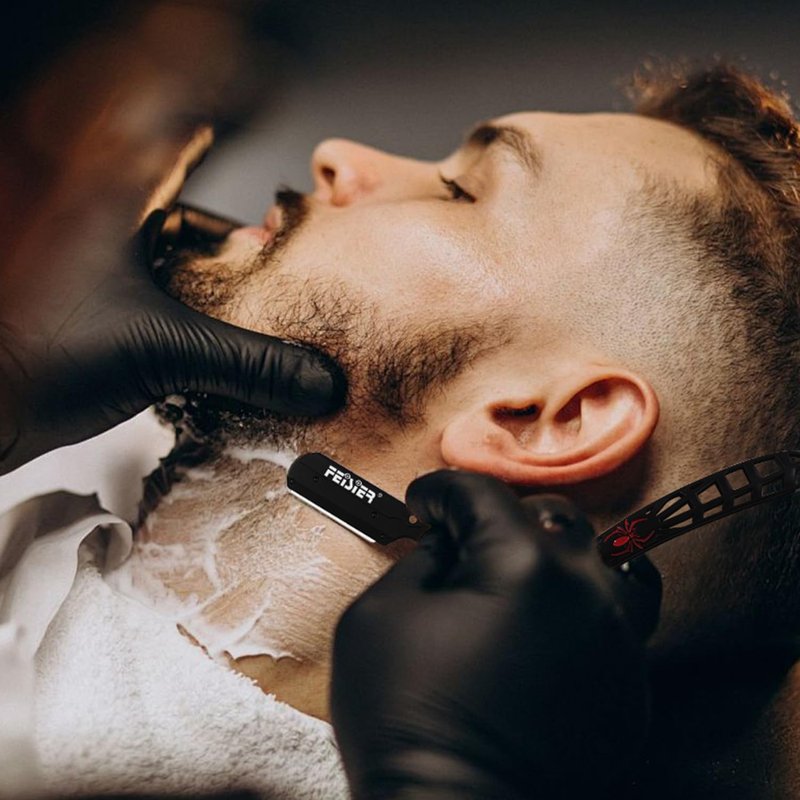 FEISIER Straight Razors for Men, Professional Straight Single Edge Razor Kit, Stainless Steel Barber Razor with 100 Replacment Blades,Premium Barber Razor for Men's Shaving Salon