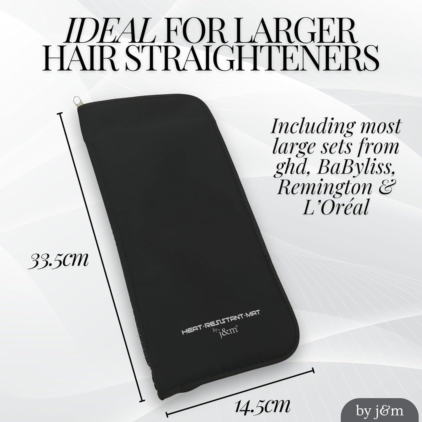 Hair Straightener Mat & Pouch - Heat Resistant Travel Case for GHD, BaByliss & Larger Straighteners | Compact Zip-Up Design