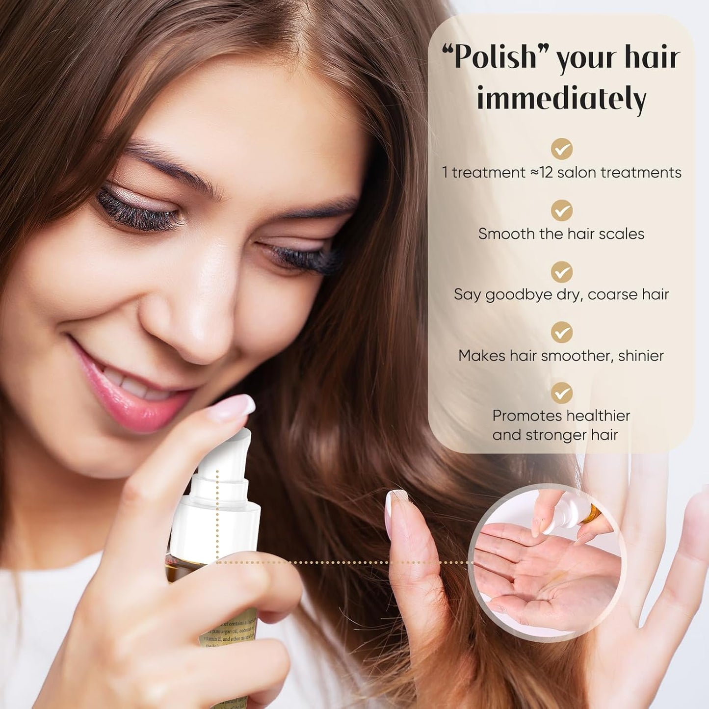 Hair Oil Treatment - Argan, Coconut & Olive Oils | Nourish & Smooth Frizz - 2 Pack for All Hair Types