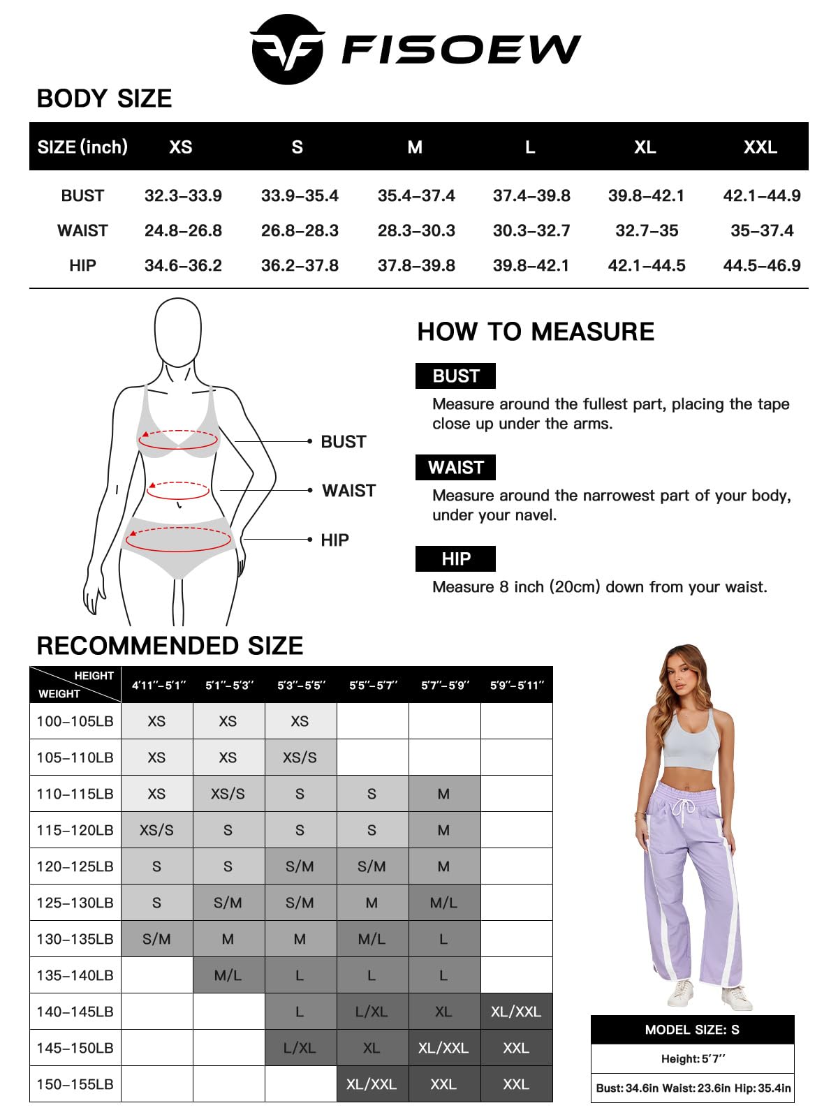Fisoew Women's Baggy Wide Leg Pants Casual Drawstring Elastic Waisted Contrast Color Workout Y2K Track Pants Black