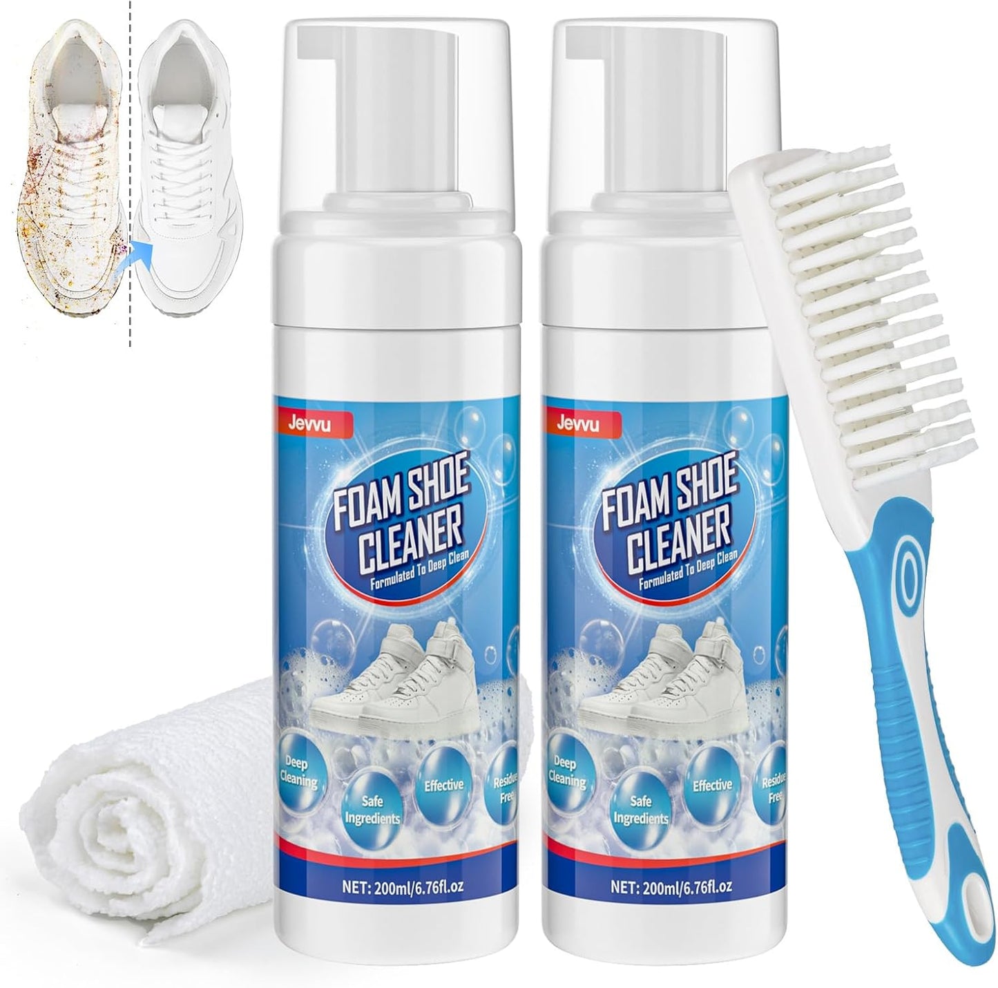 Shoe Cleaner Foam - Effective Sneaker Stain Remover | Complete Cleaning Kit for White Shoes