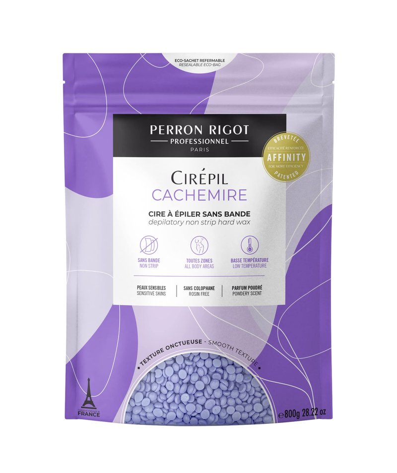 Cirepil - Cachemire - 800g / 28.22 oz Hard Wax Beads Bag - Ultra-Comfort Rosin-Free Wax for Sensitive Skin - Creamy, Stripless Hair Removal for Face & Intimate Areas - Low Temp Refill Bag Refill Bag
