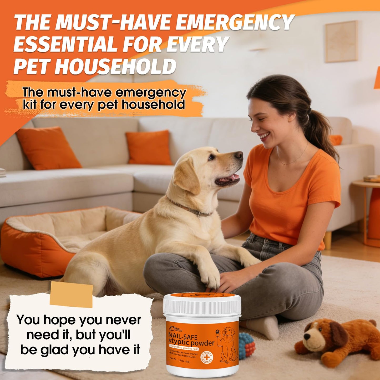 PAW PLANET Styptic Powder for Dogs & Cats -1.76oz Fast Acting Blood Stop Powder for Nail Clipping, Minor Cuts & Wing Clipping,Essential First Aid for Dark Nails (1-Pack)
