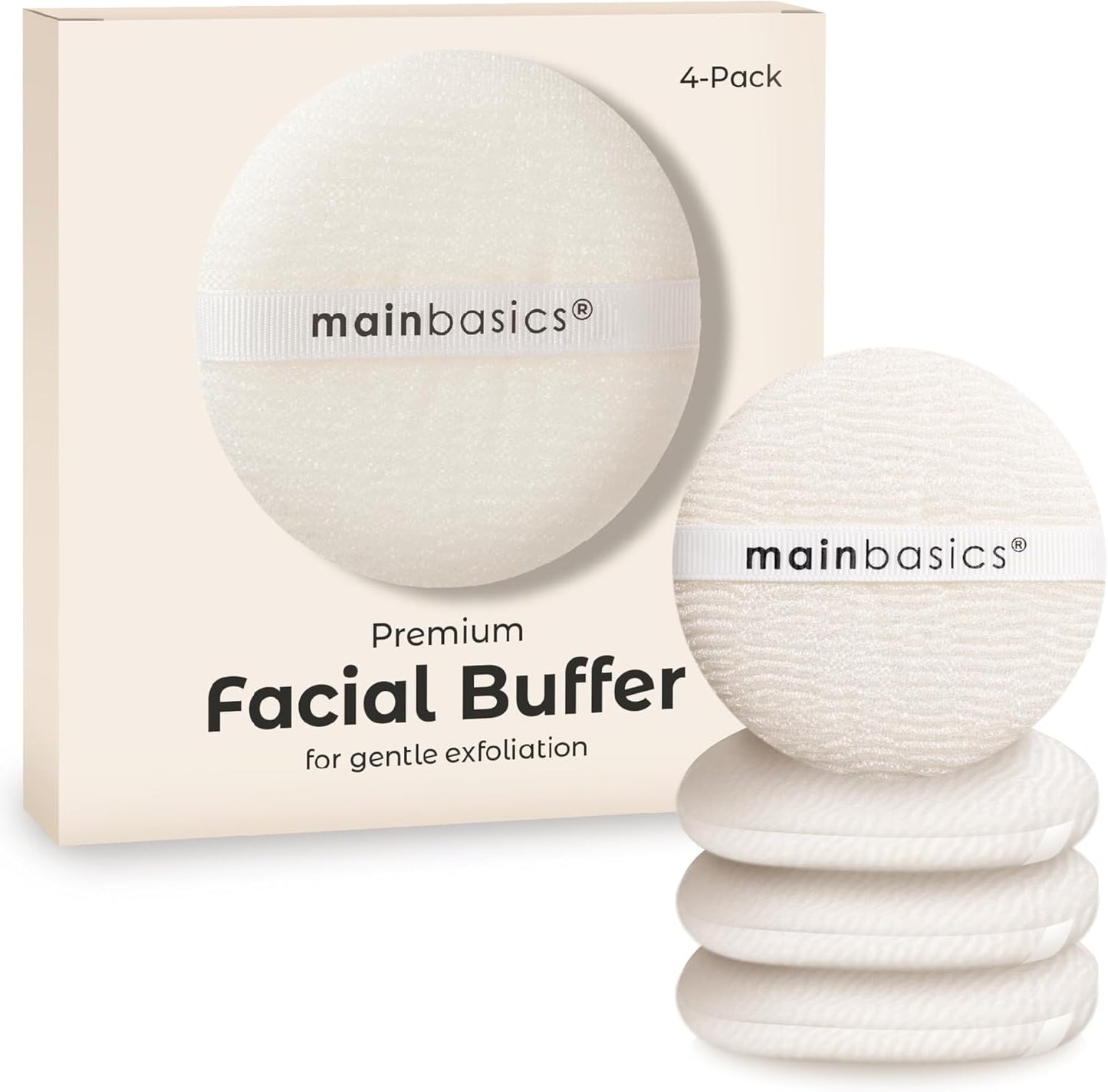 Exfoliating Face Scrubber Pads - 4-Pack Cleansing & Buffing Sponges for Smooth Skin