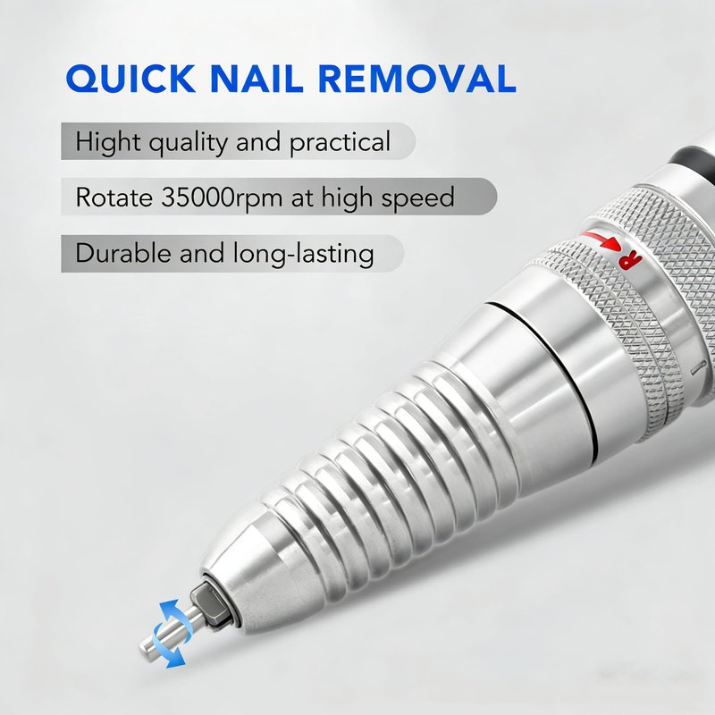 Nail Drill Handpiece for Super UP200, 35000RPM Professional Electric Nail File Handle Replacement 3 Pins for Manicure Art Tool, Low Noise and Smooth (Only Handpiece)