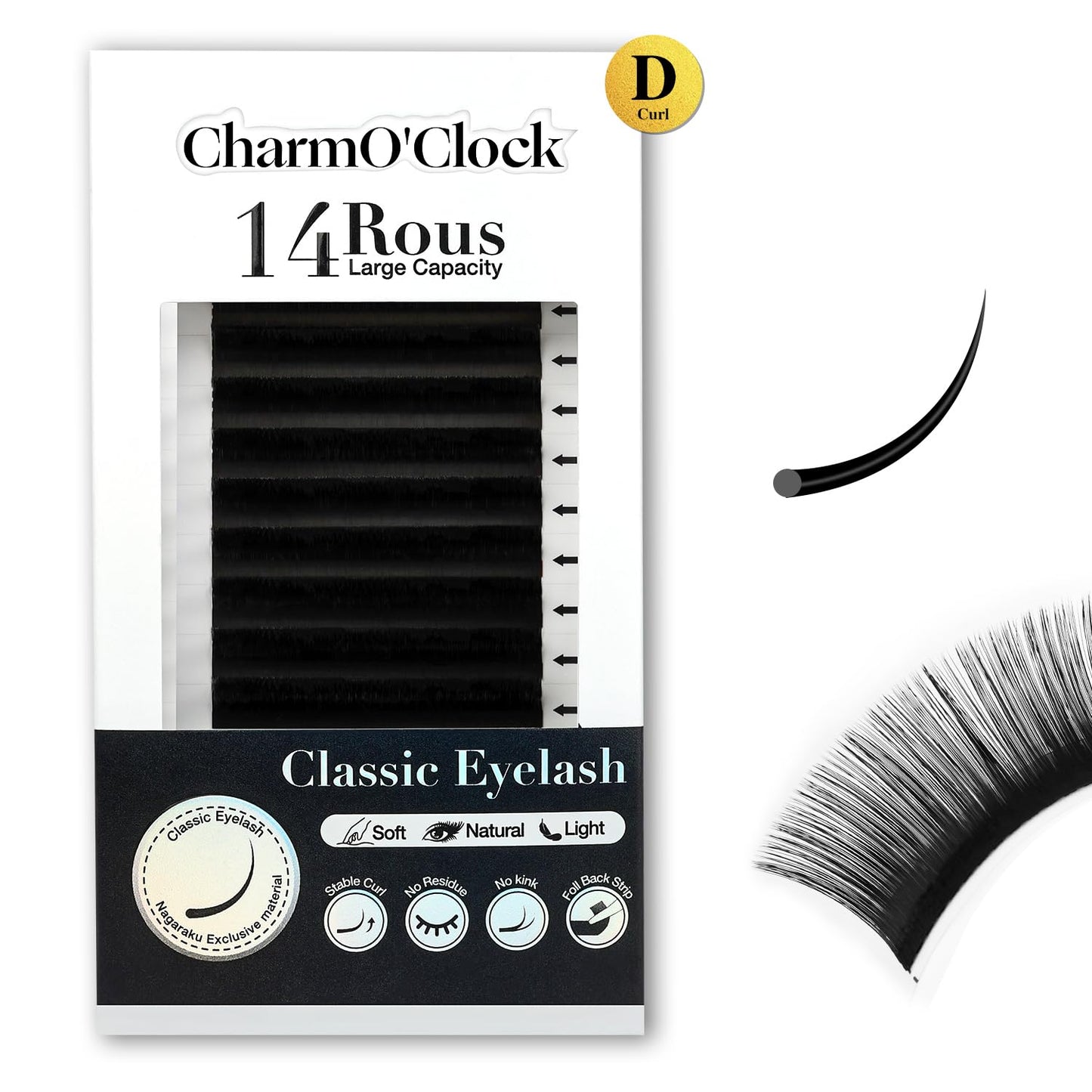 Cashmere Volume Lash Extensions - CC Curl 0.03mm Thickness | 8-16mm Mixed Length Trays, Super Matte Black Individual Eyelashes