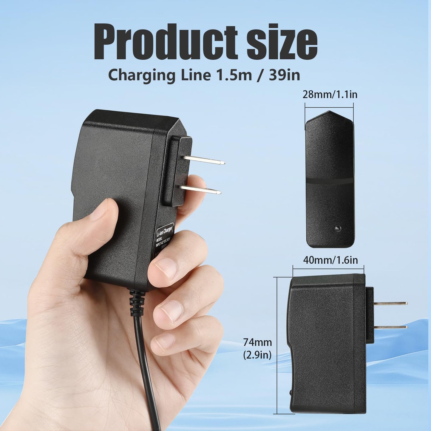 Moroxi 12V Massage Gun Charger, 12.6V 1.0A, Universal 12V, 1.5m/5FT Power Cord, Switch, Power Supply, Battery Charger