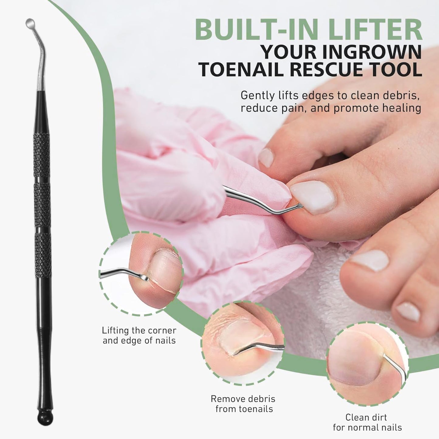 Toenail Clippers for Thick Nails - Heavy Duty Angled Head Design | Ideal for Seniors & Ingrown Toenails