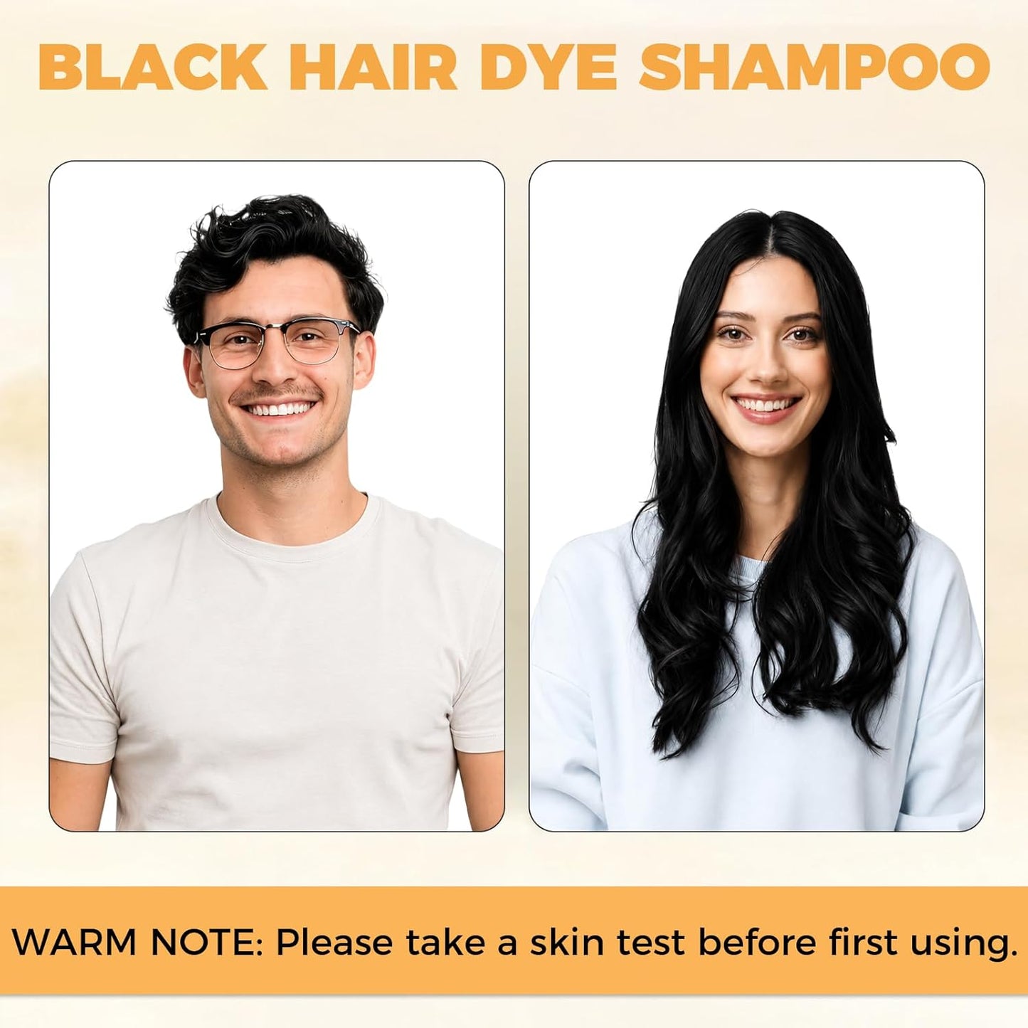YOURTONE Black Hair Dye Shampoo - 3-in-1 Gray Coverage for Men & Women | Herbal Formula, 16.9 Oz
