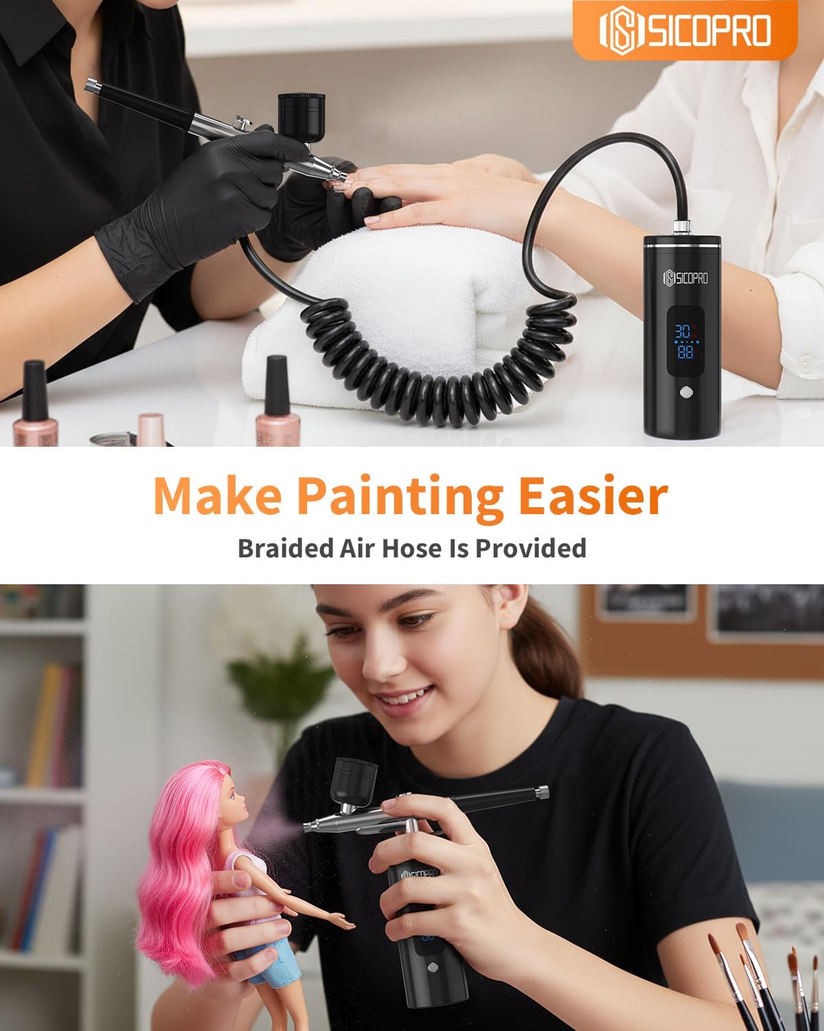 Cordless Airbrush Kit - Versatile Airbrush for Nails, Models, Cakes & More | Includes Air Compressor