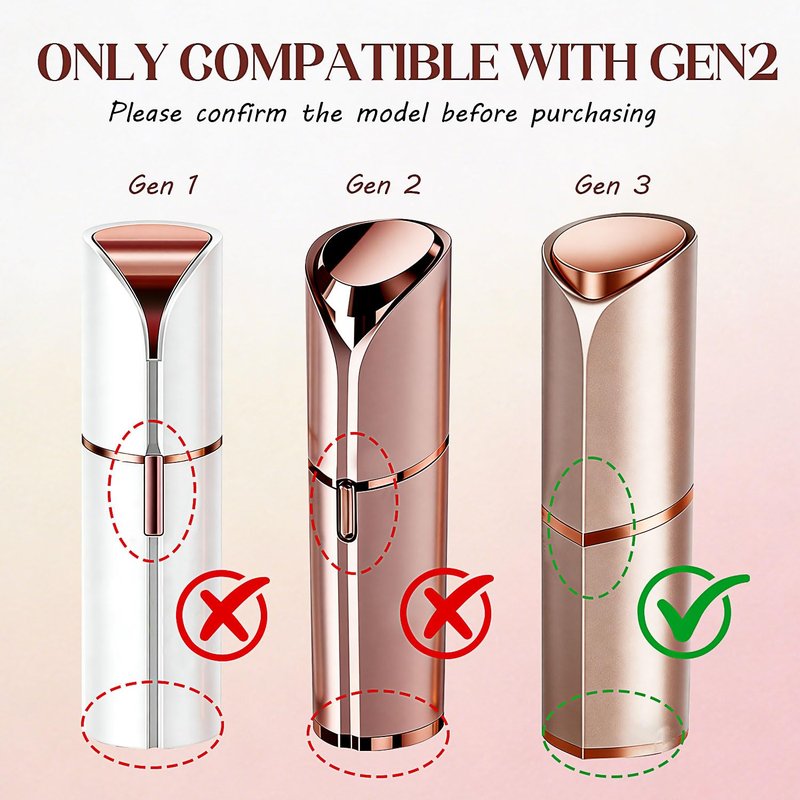 Gen 3 Replacement Heads For Finishing Touch Flawless Hair Removal, Double Ring Replacement Blades for Flawless Facial Hair Remover, Rose Gold (Gen3-8pack)